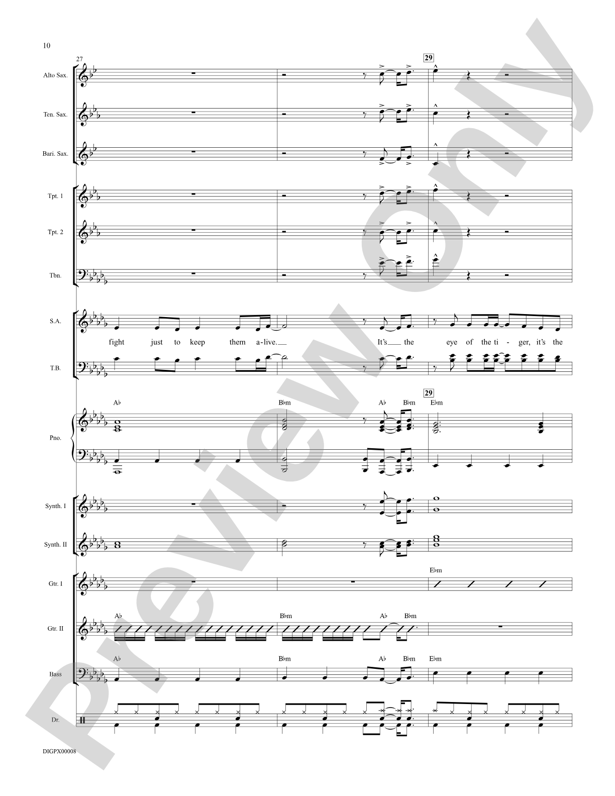 Eye of the Tiger: Choral Octavo Digital SoundPax