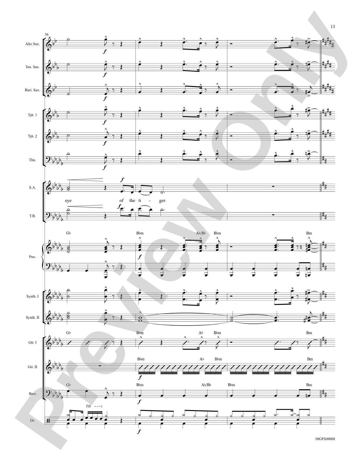 Eye of the Tiger: Choral Octavo Digital SoundPax