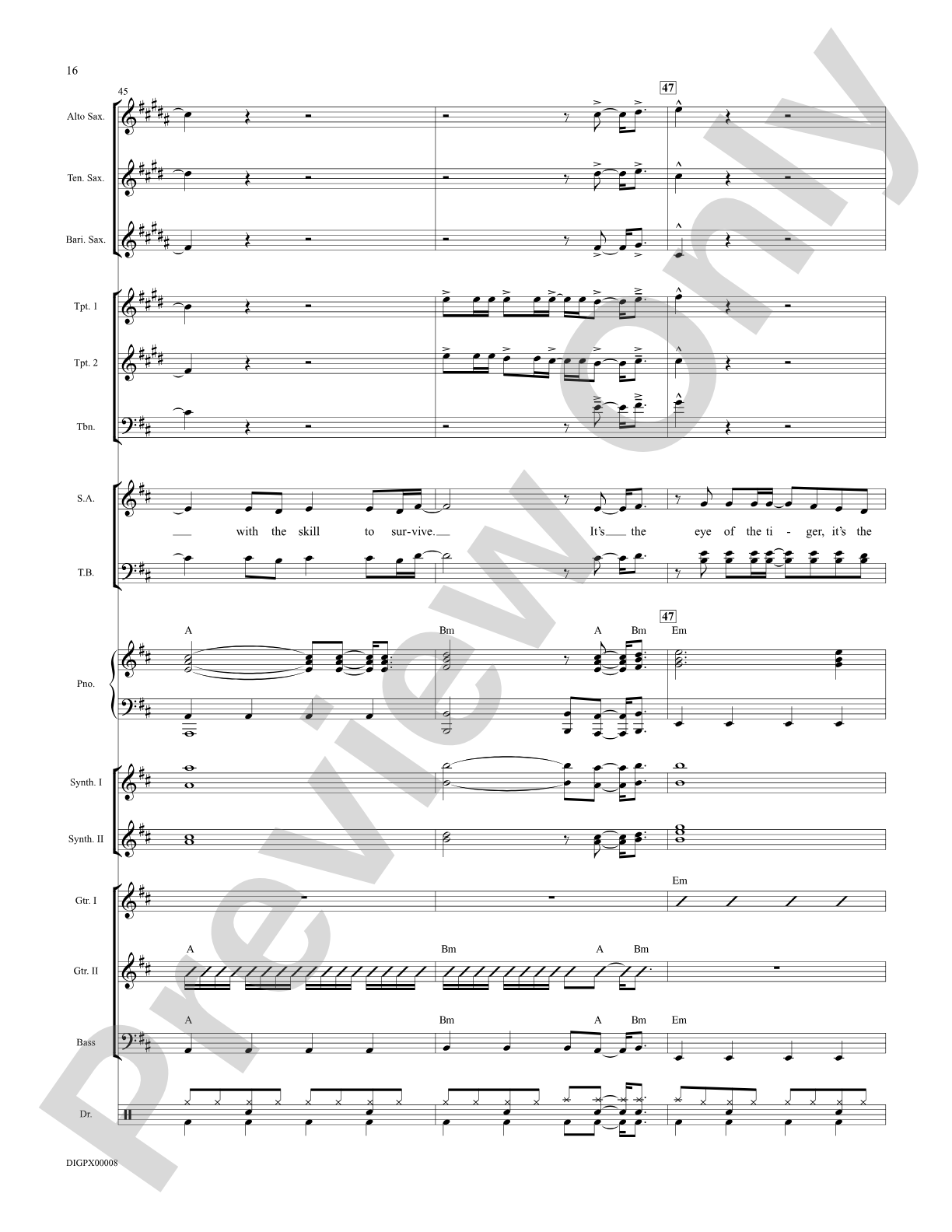 Eye of the Tiger: Choral Octavo Digital SoundPax
