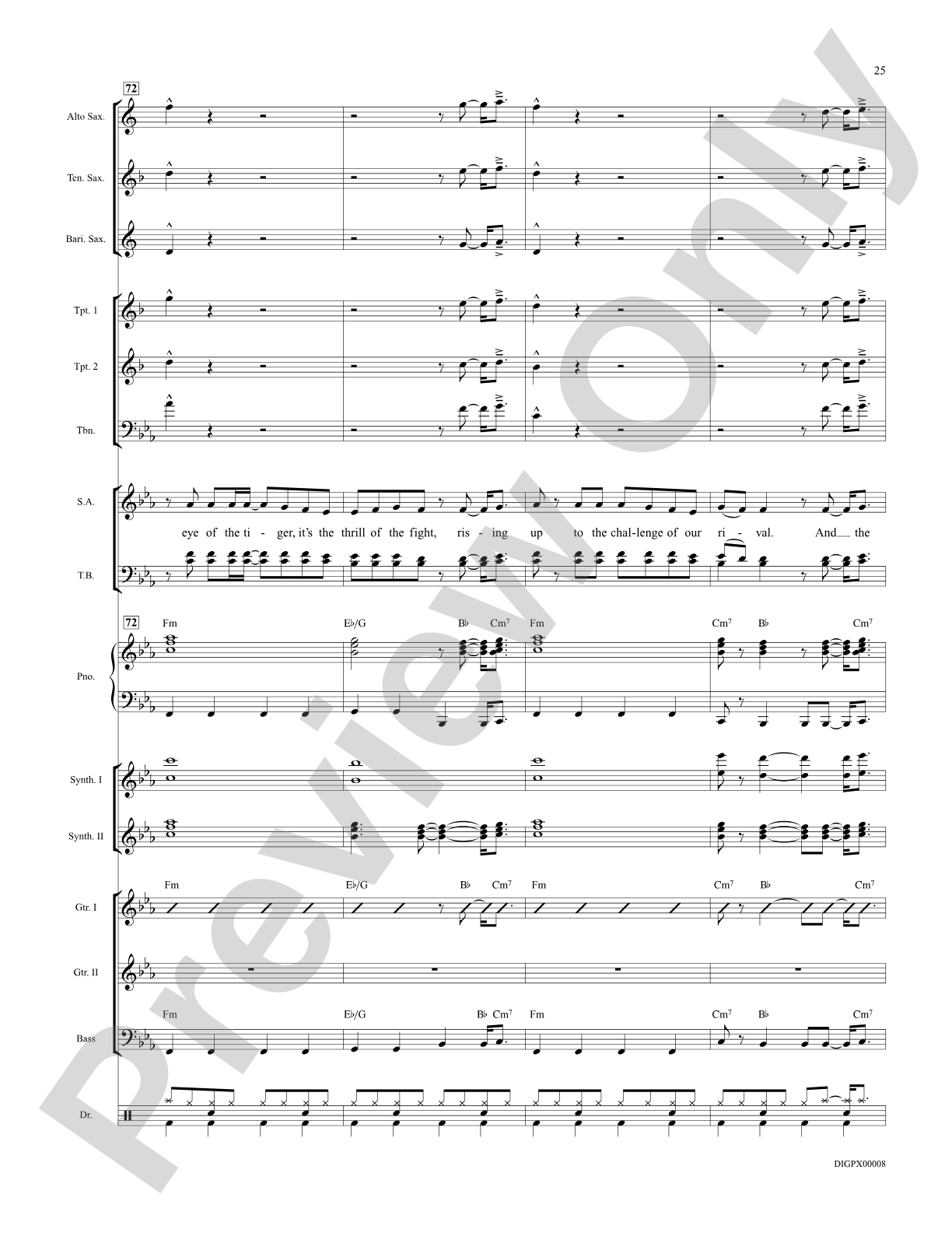 Eye of the Tiger: Choral Octavo Digital SoundPax