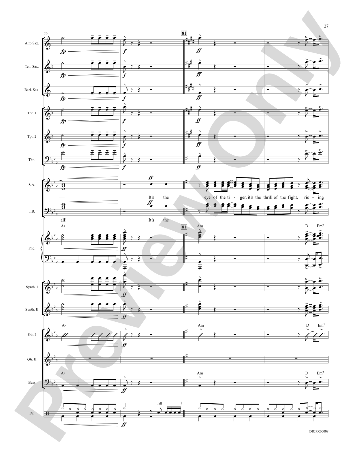 Eye of the Tiger: Choral Octavo Digital SoundPax