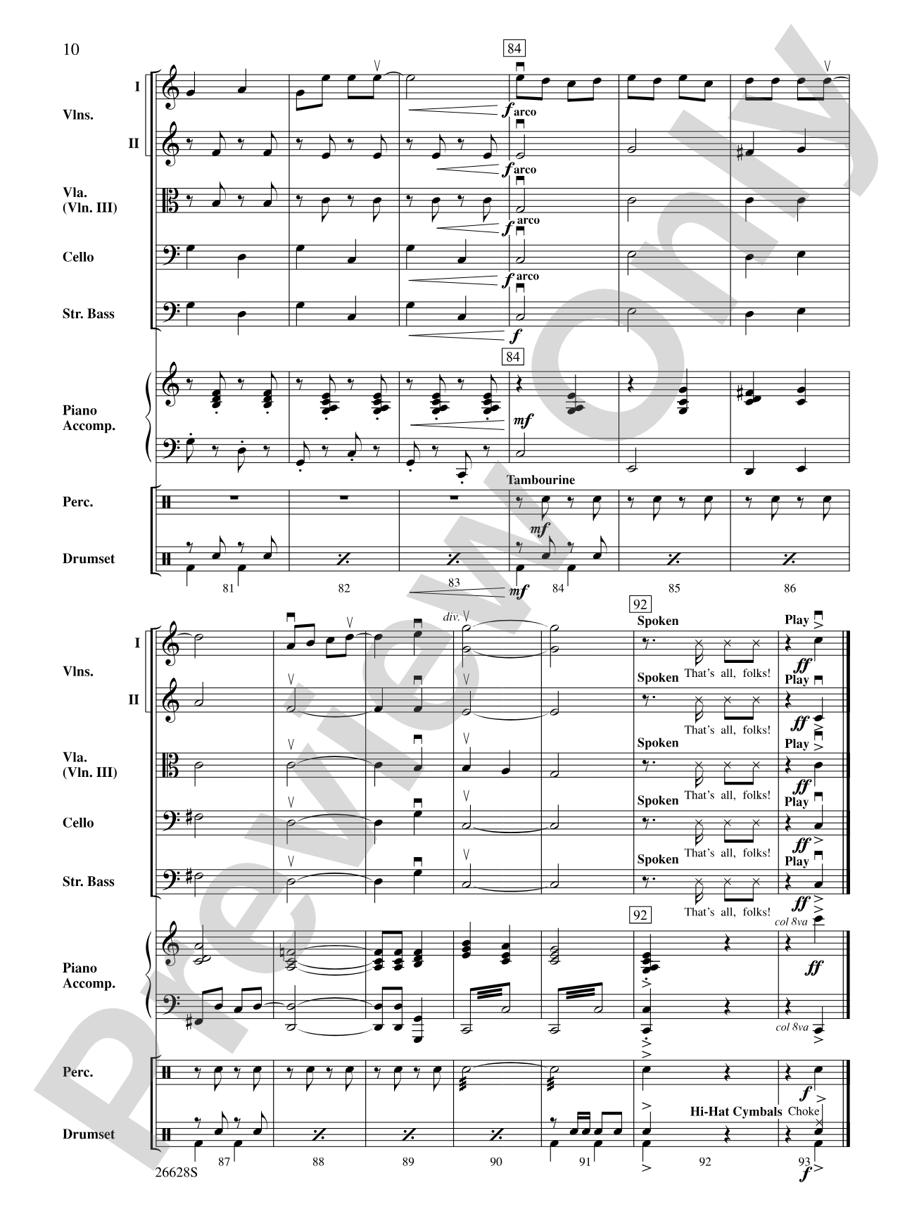 Looney Tunes: String Orchestra Conductor Score & Parts