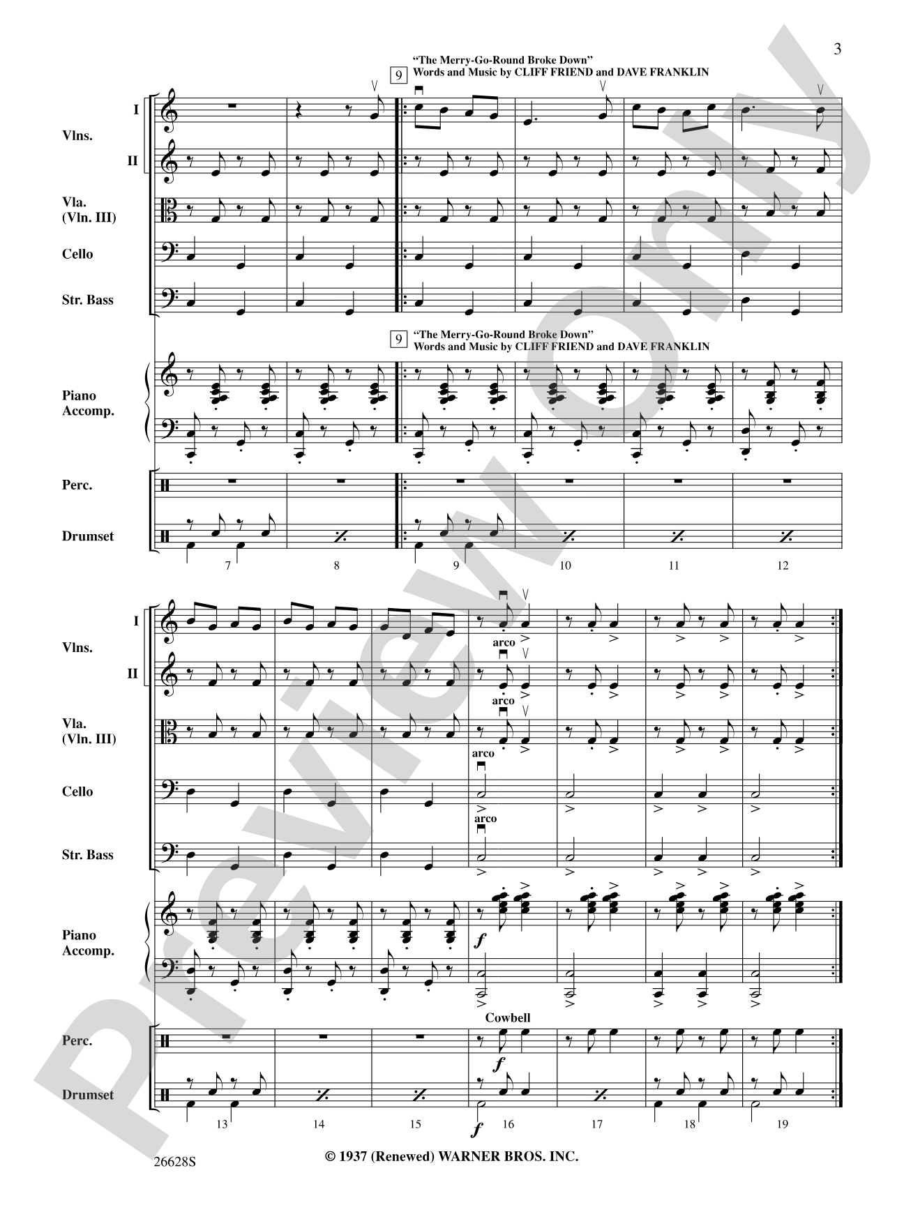 Looney Tunes: String Orchestra Conductor Score & Parts