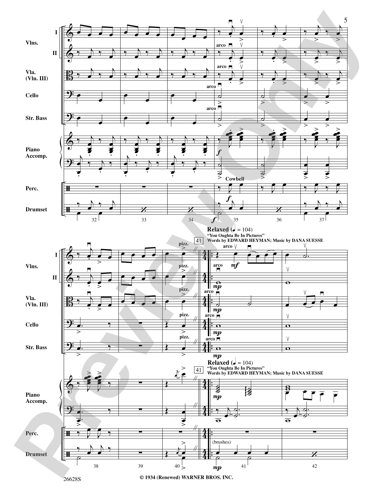 Looney Tunes: String Orchestra Conductor Score & Parts