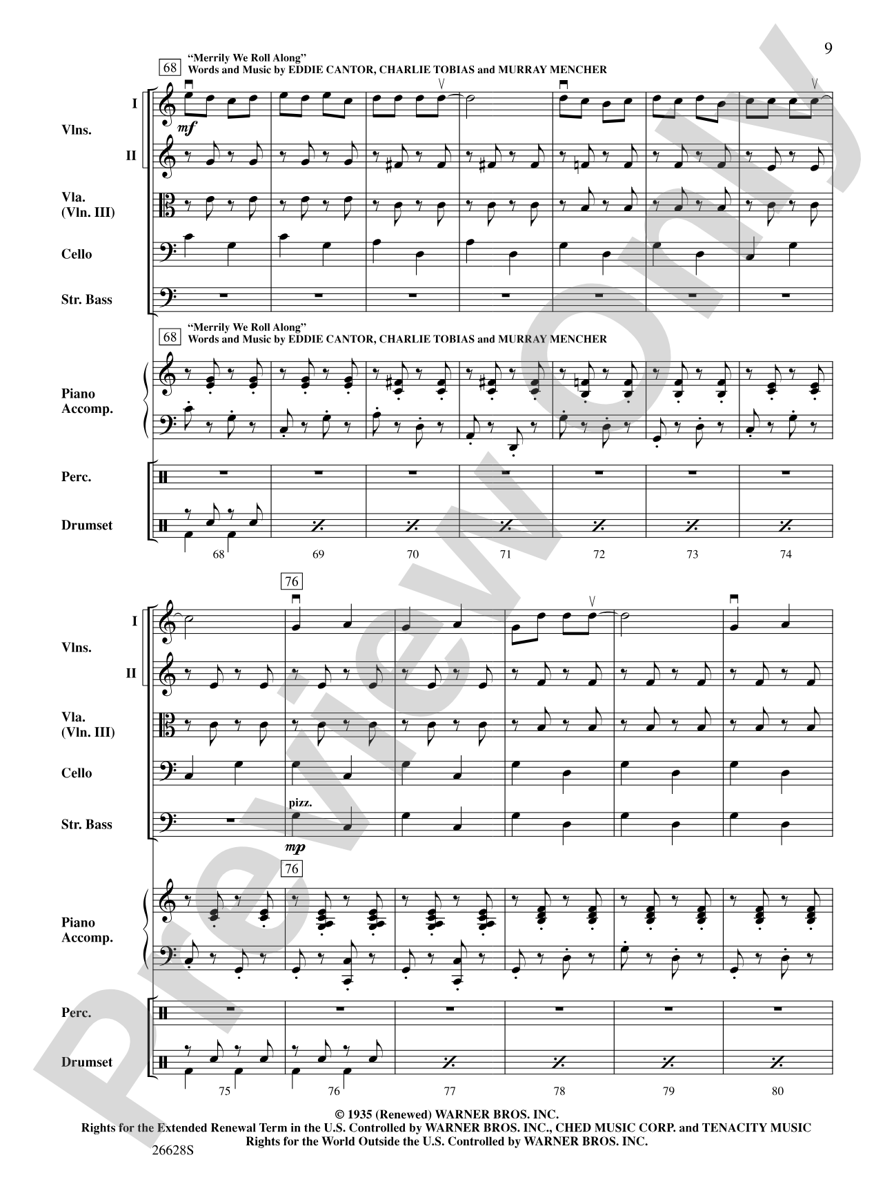 Looney Tunes: String Orchestra Conductor Score & Parts