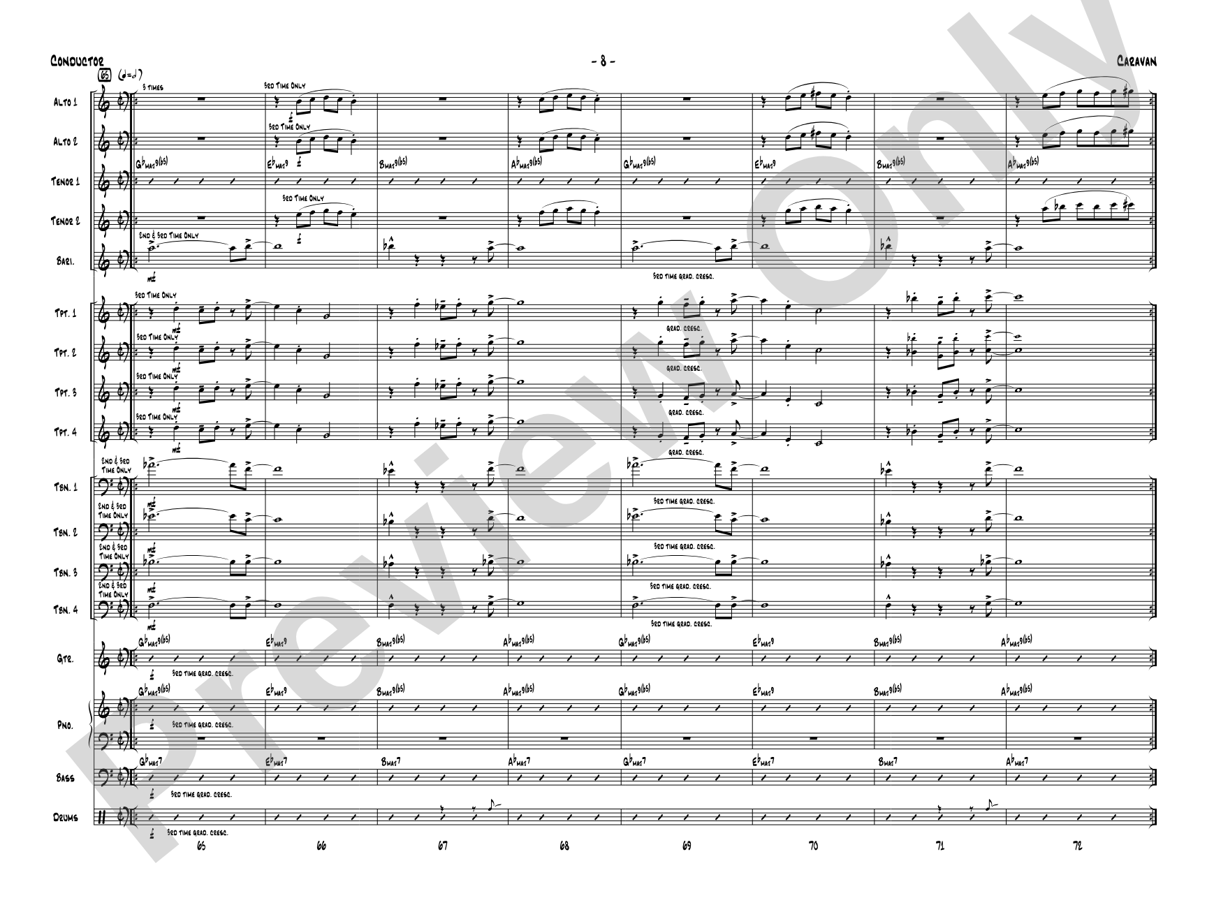 Caravan: Jazz Ensemble Conductor Score & Parts