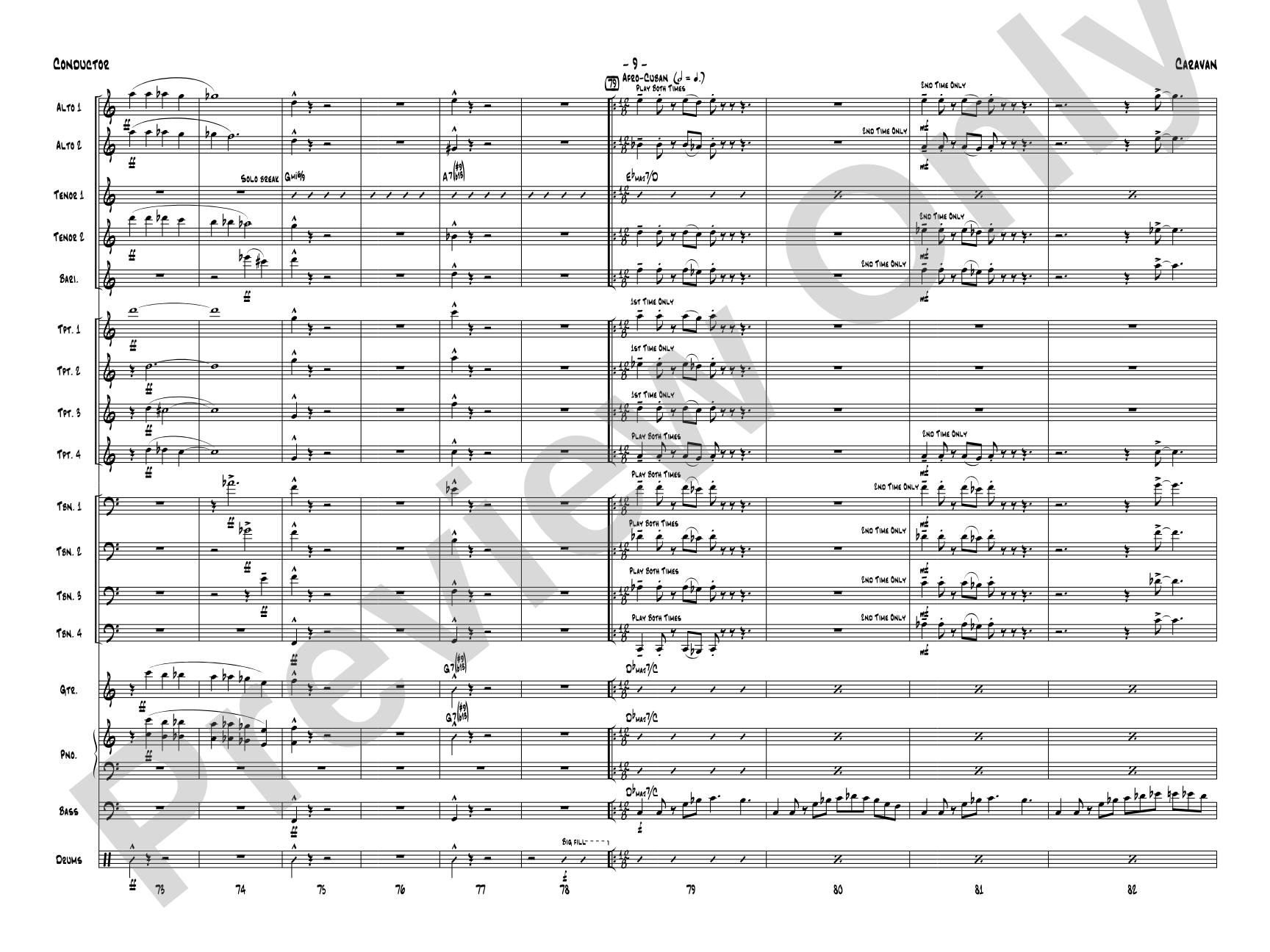 Caravan: Jazz Ensemble Conductor Score & Parts