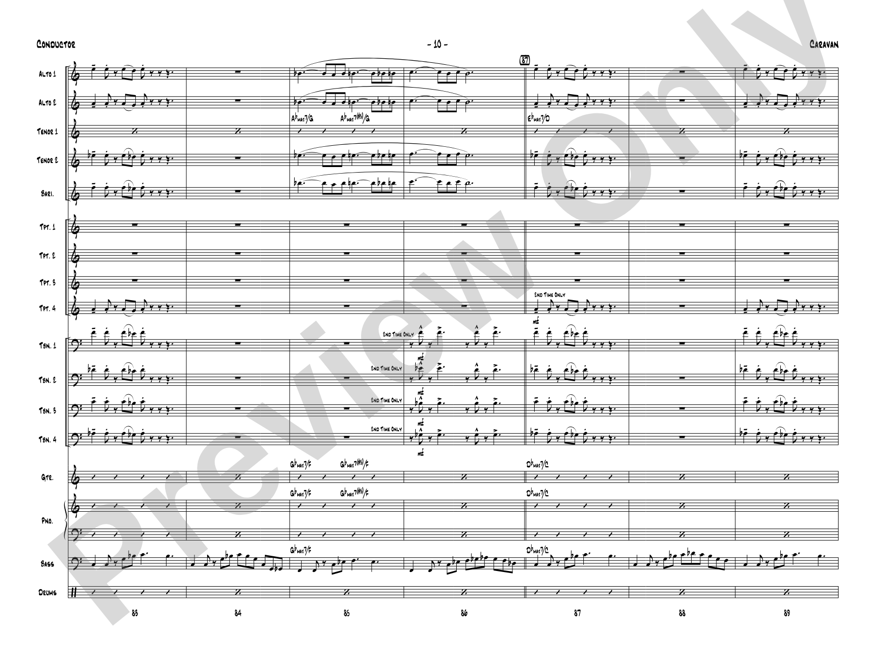 Caravan: Jazz Ensemble Conductor Score & Parts