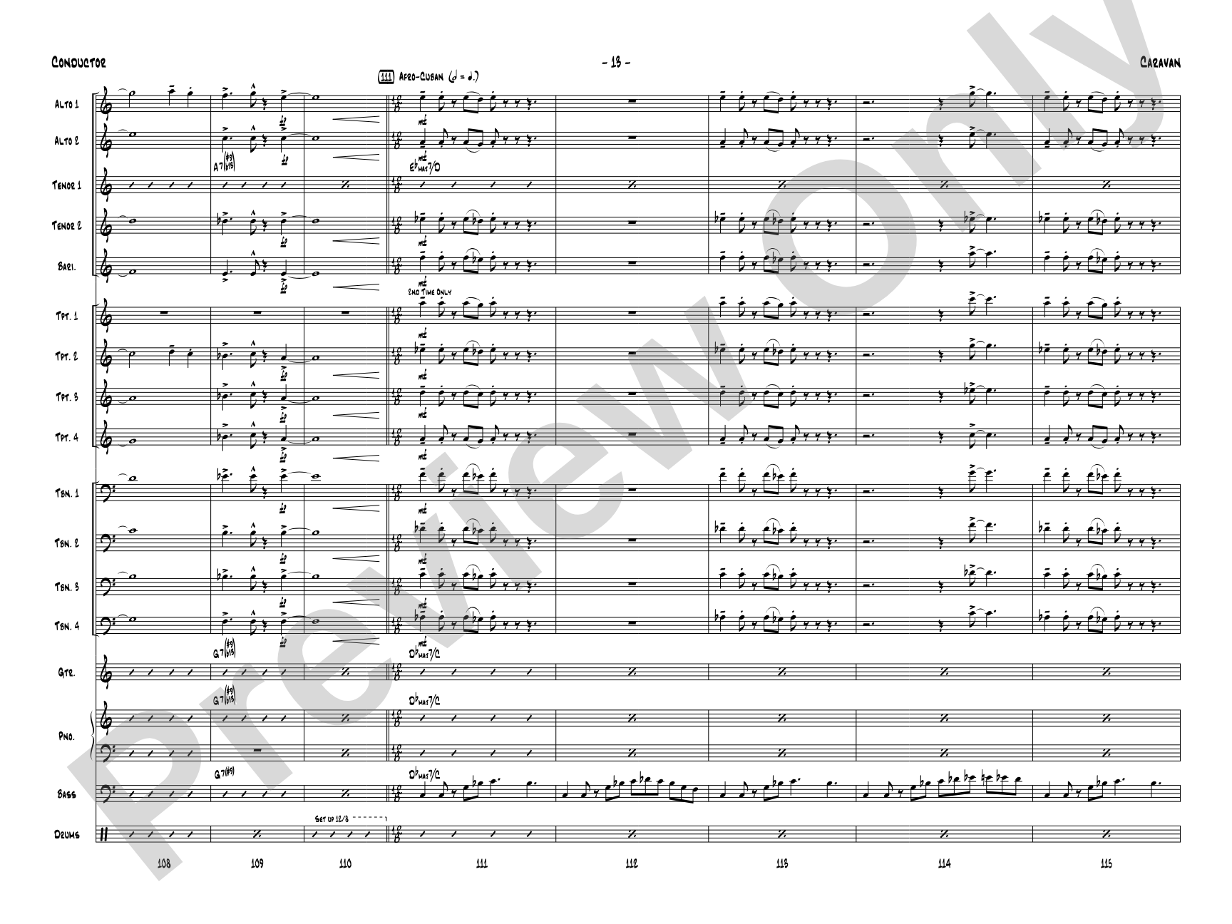 Caravan: Jazz Ensemble Conductor Score & Parts