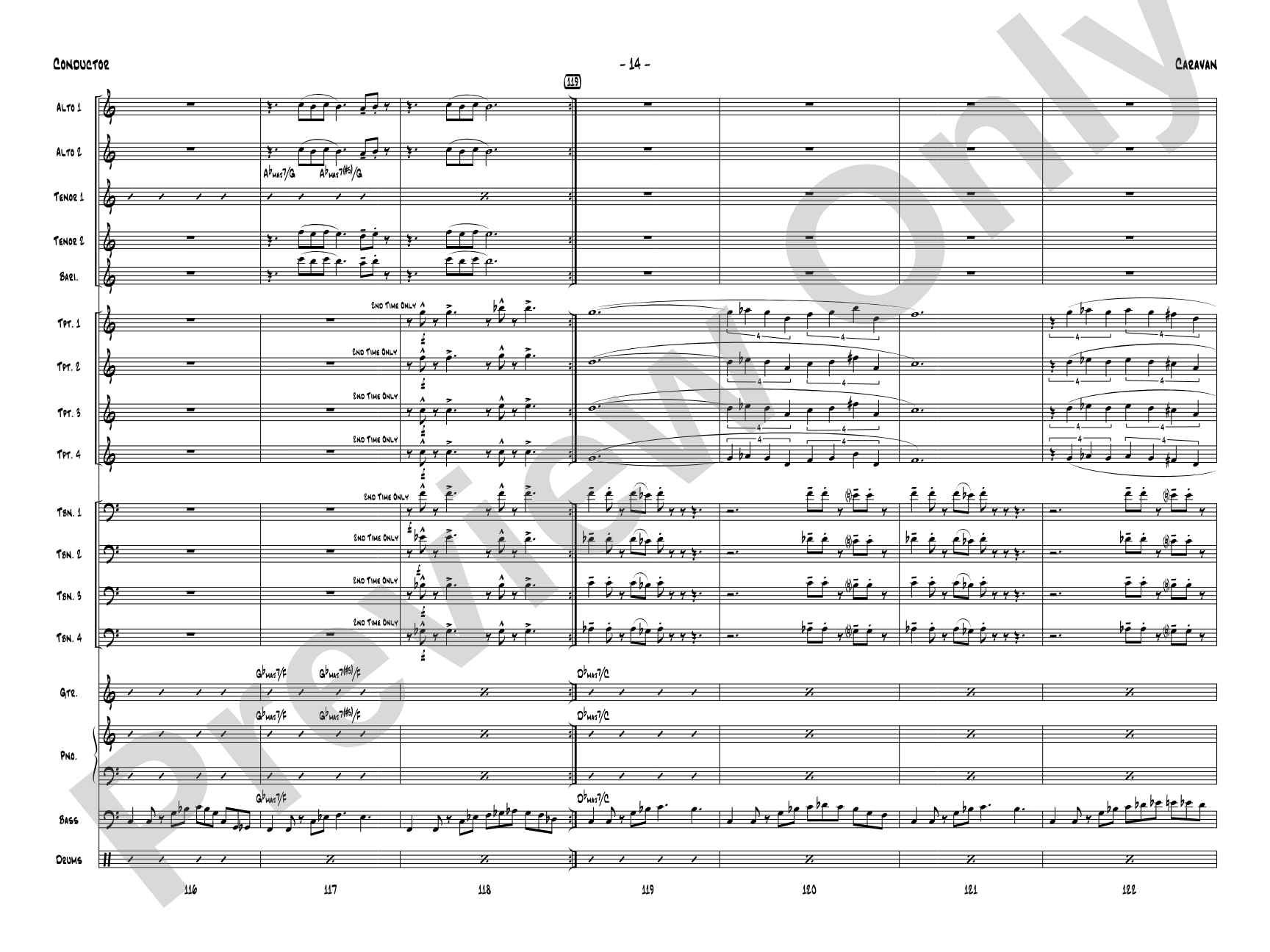 Caravan: Jazz Ensemble Conductor Score & Parts