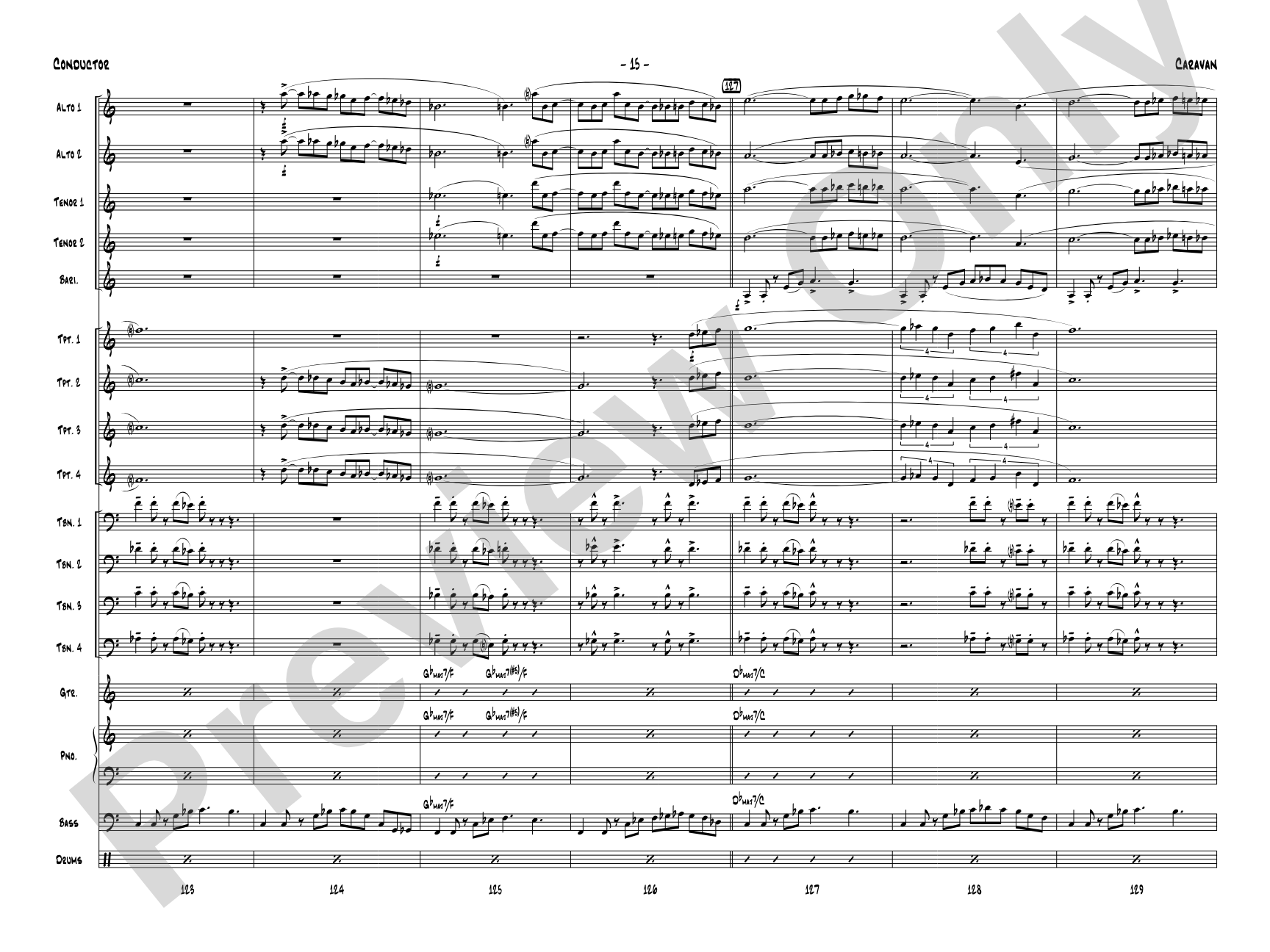 Caravan: Jazz Ensemble Conductor Score & Parts