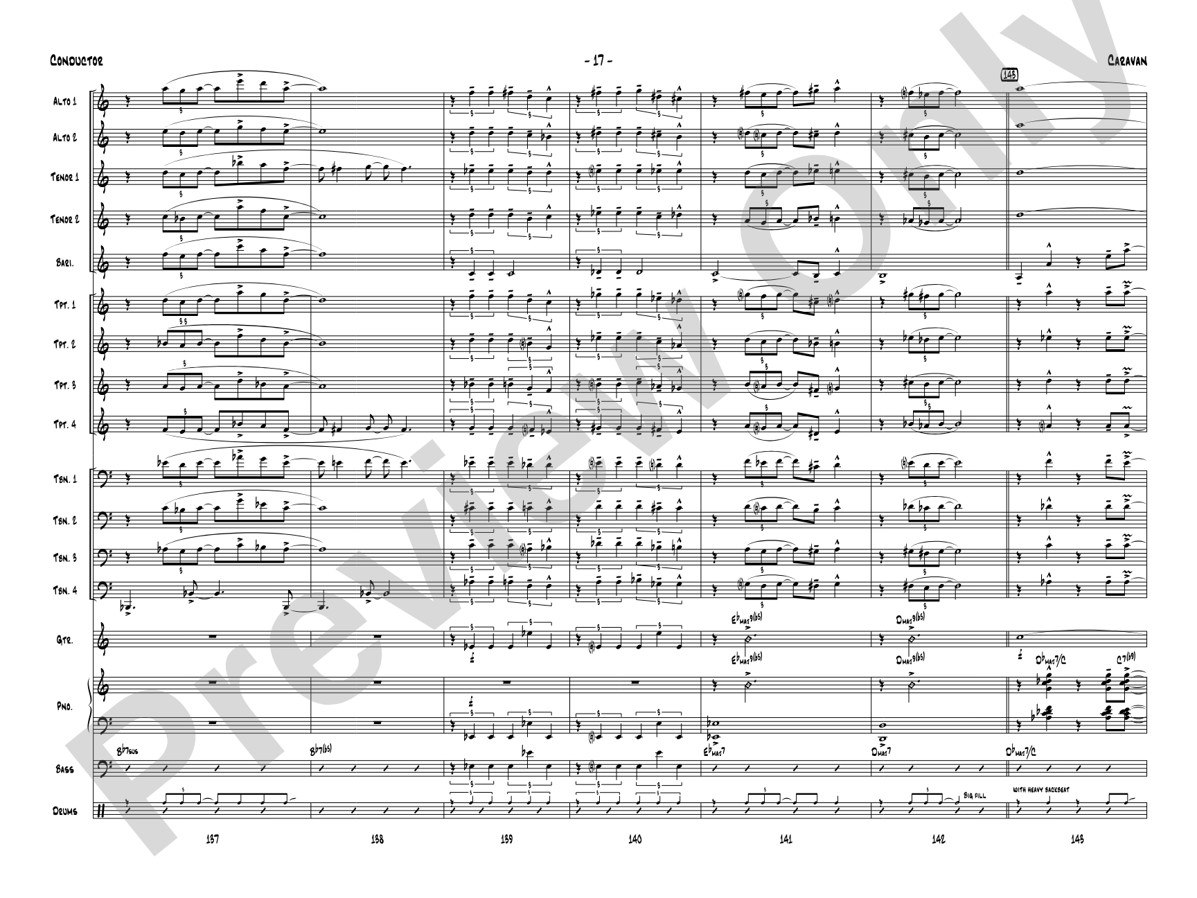 Caravan: Jazz Ensemble Conductor Score & Parts