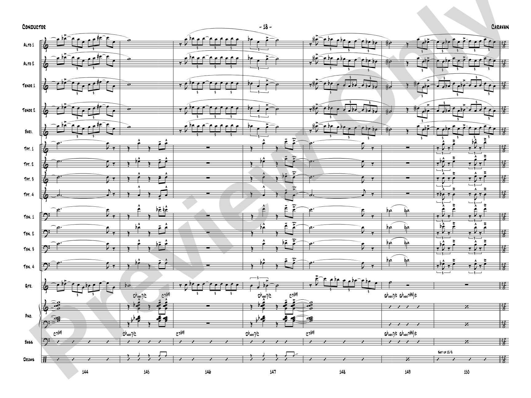 Caravan: Jazz Ensemble Conductor Score & Parts