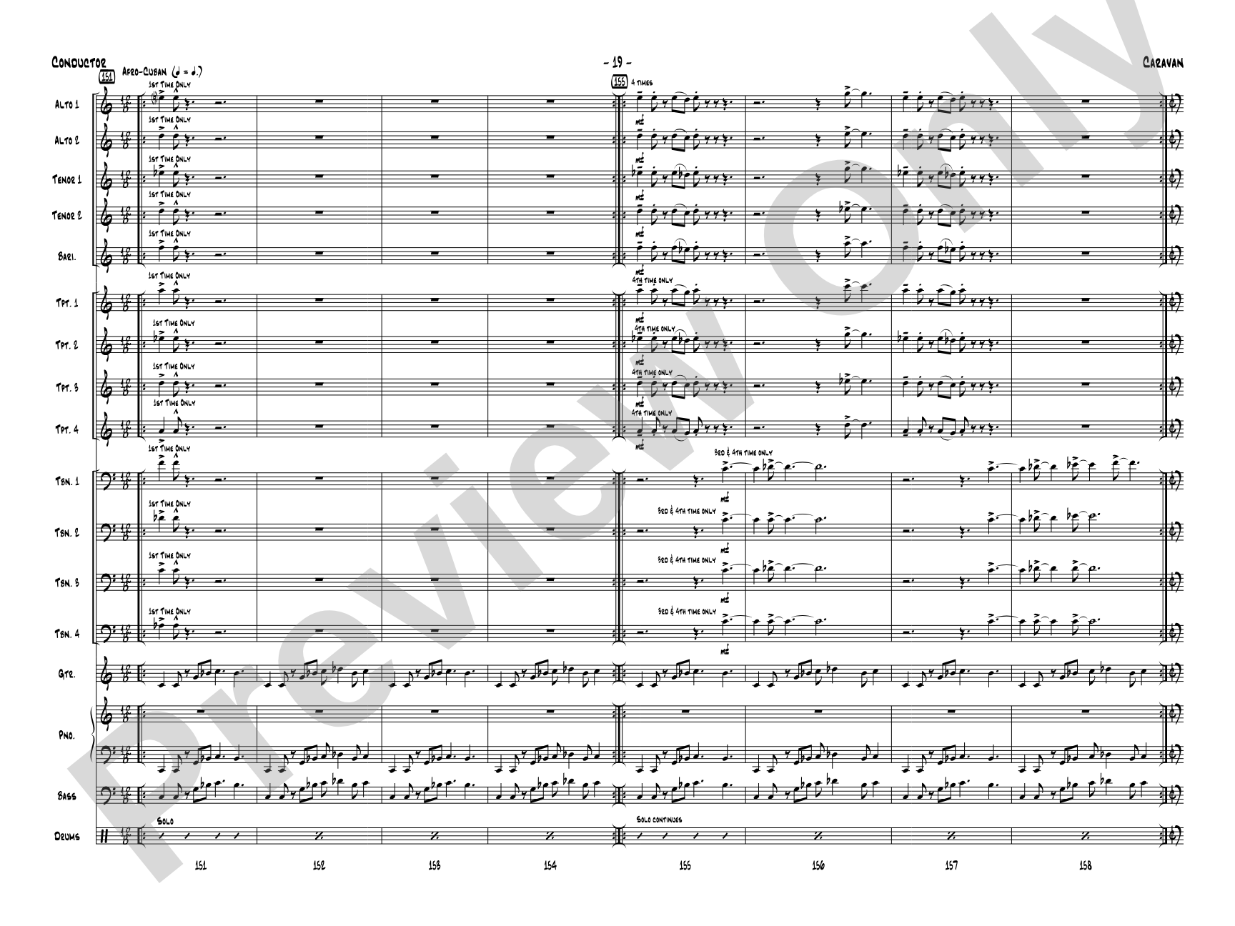 Caravan: Jazz Ensemble Conductor Score & Parts