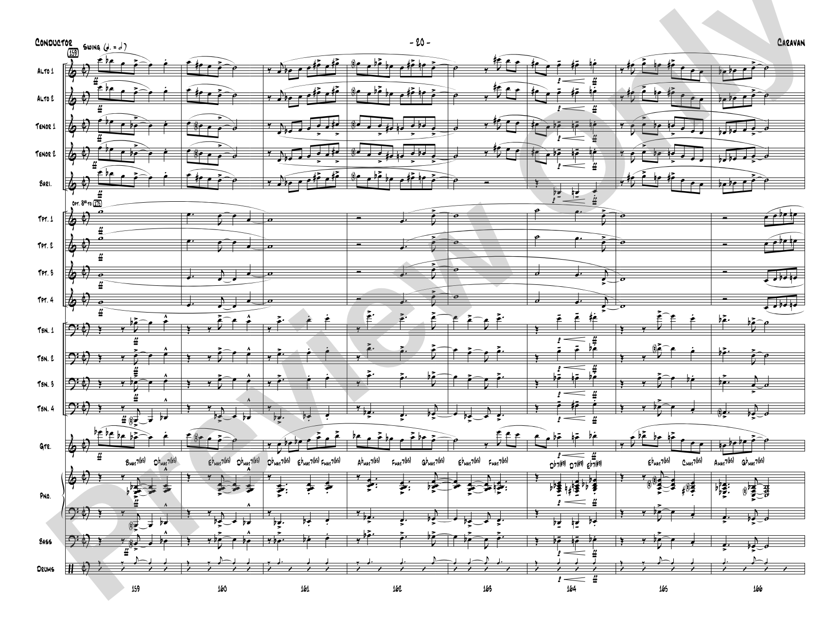 Caravan: Jazz Ensemble Conductor Score & Parts