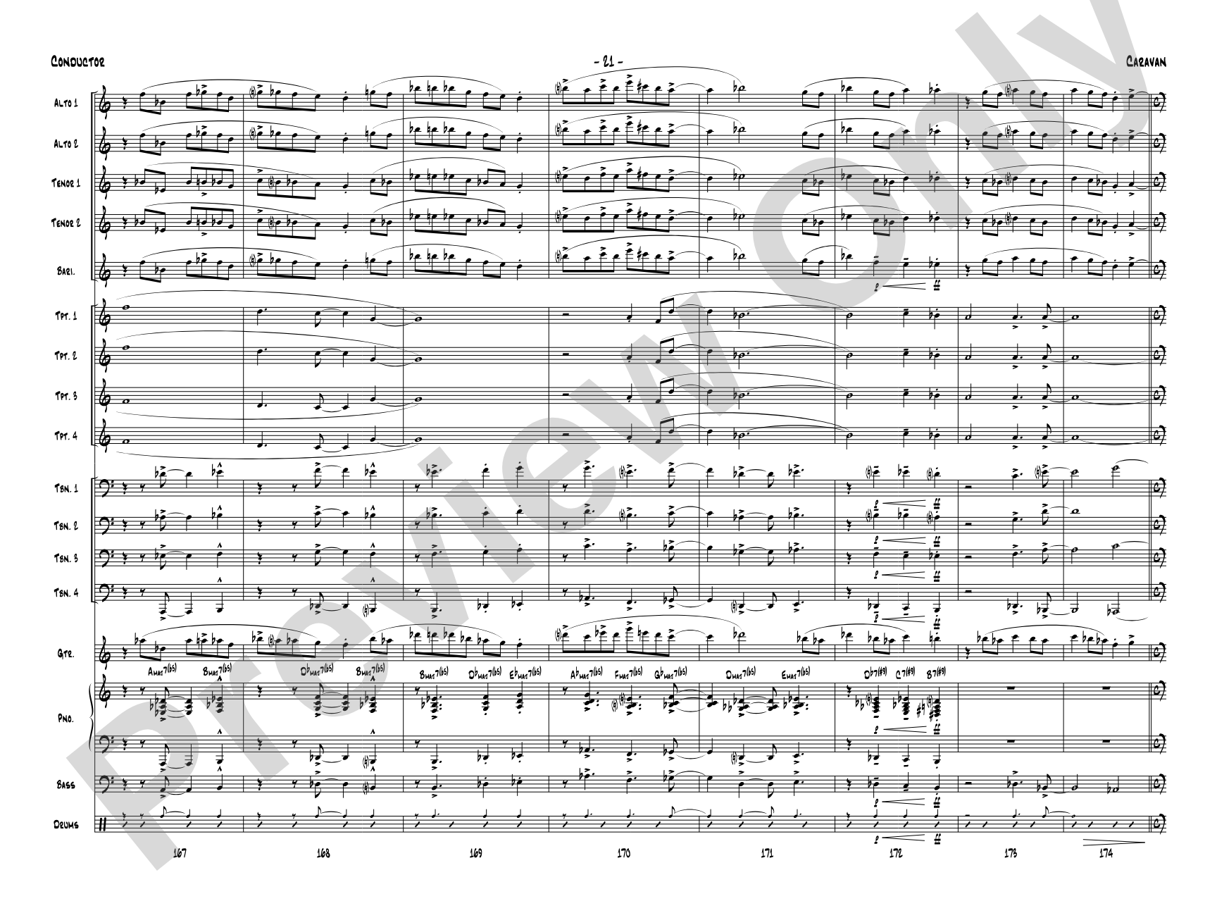Caravan: Jazz Ensemble Conductor Score & Parts