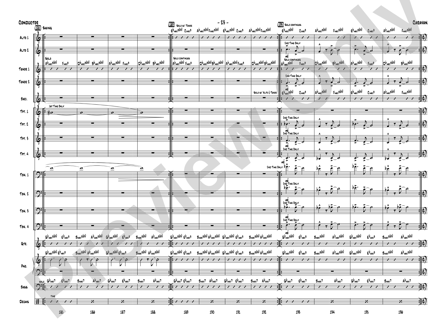 Caravan: Jazz Ensemble Conductor Score & Parts