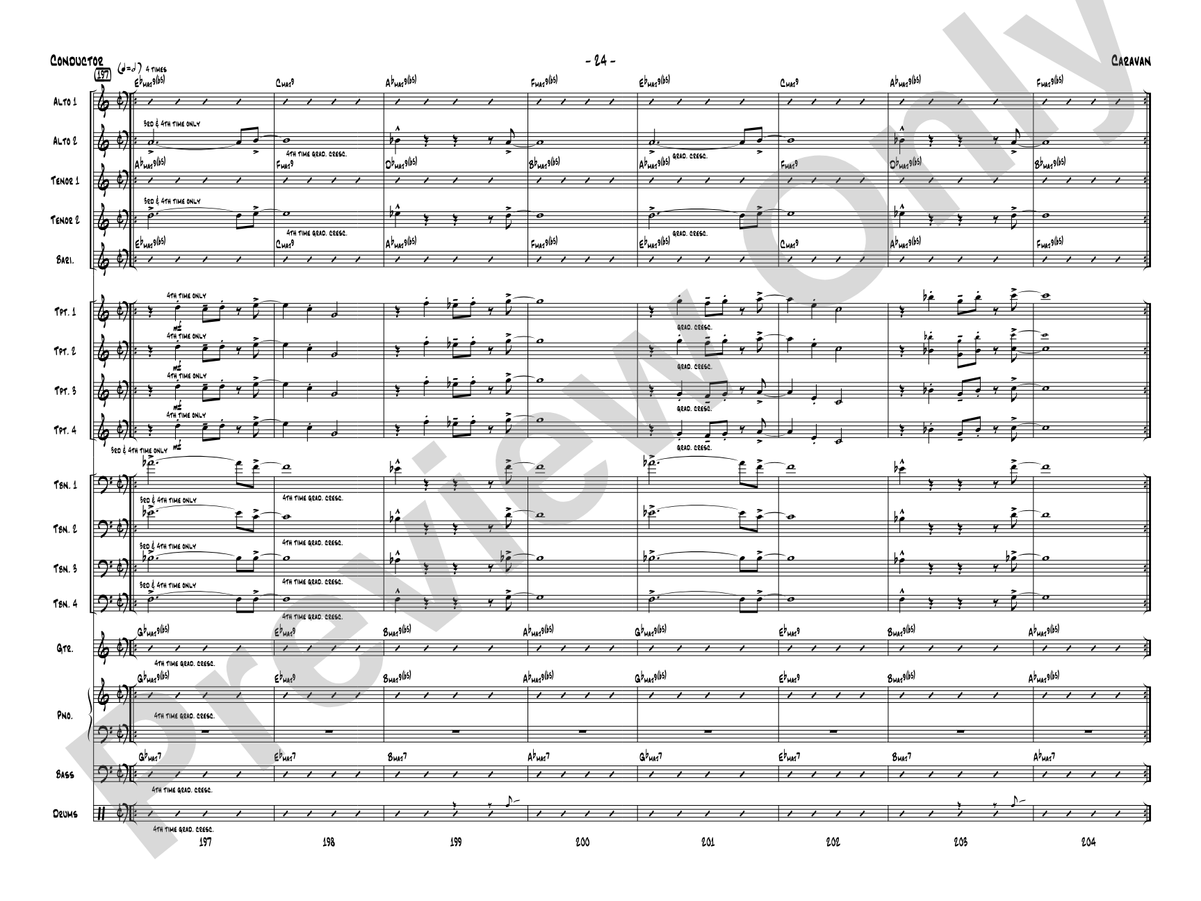 Caravan: Jazz Ensemble Conductor Score & Parts