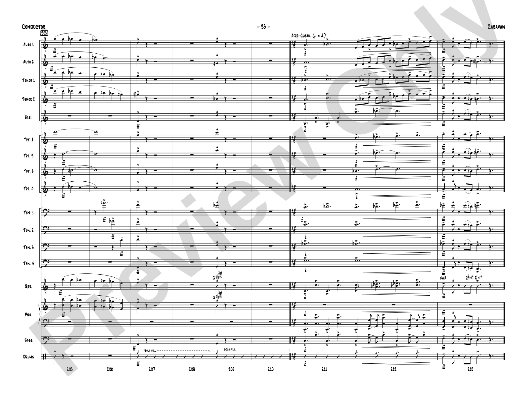 Caravan: Jazz Ensemble Conductor Score & Parts