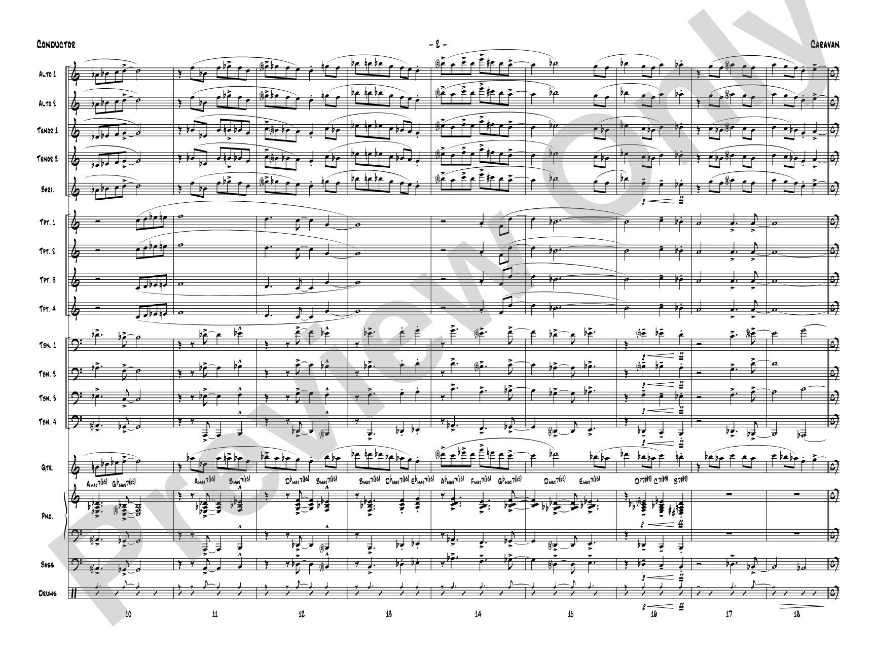 Caravan: Jazz Ensemble Conductor Score & Parts