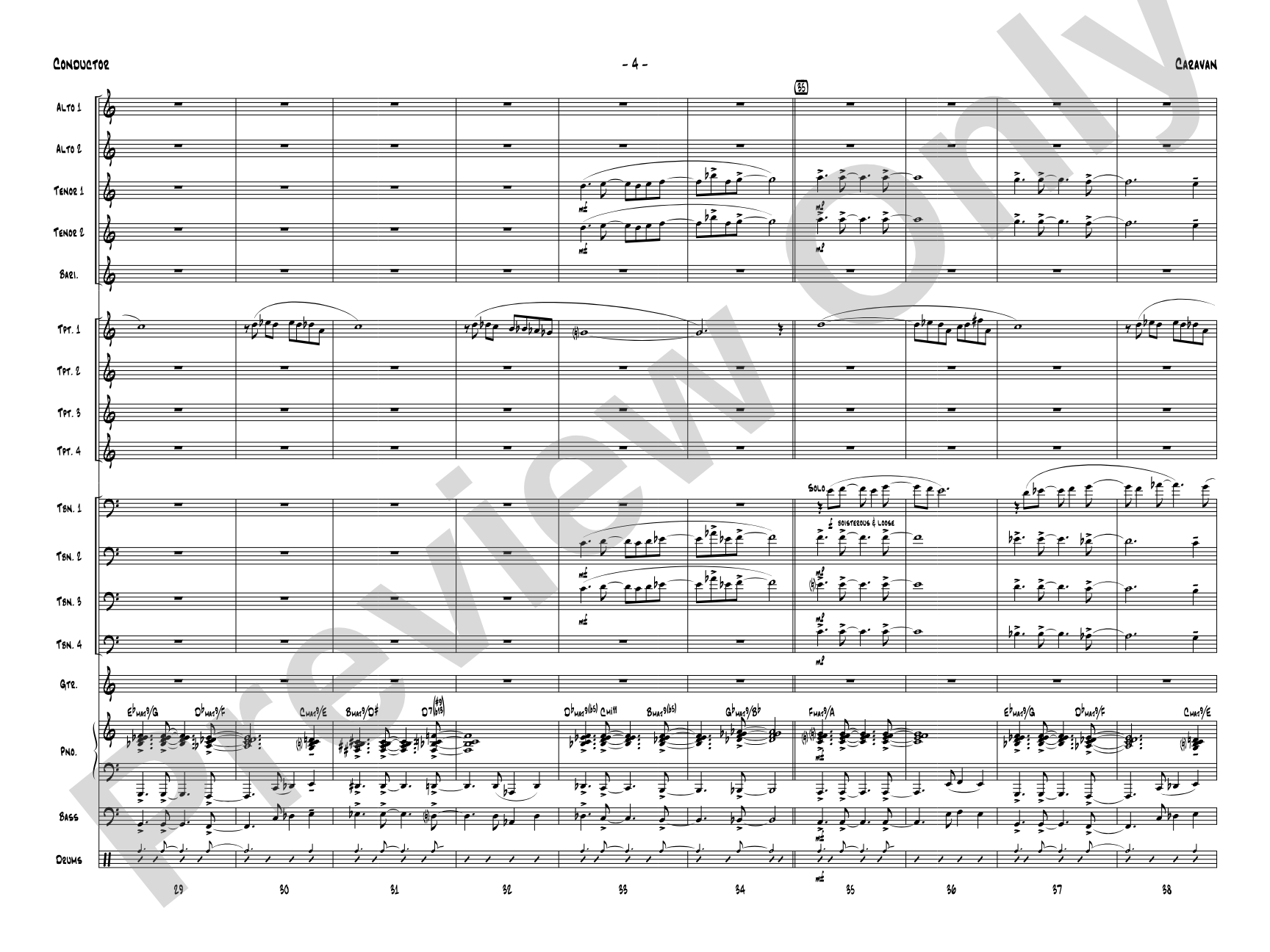 Caravan: Jazz Ensemble Conductor Score & Parts