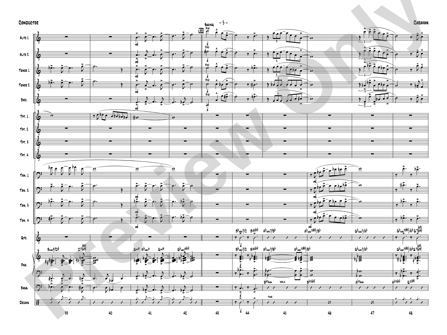 Caravan: Jazz Ensemble Conductor Score & Parts
