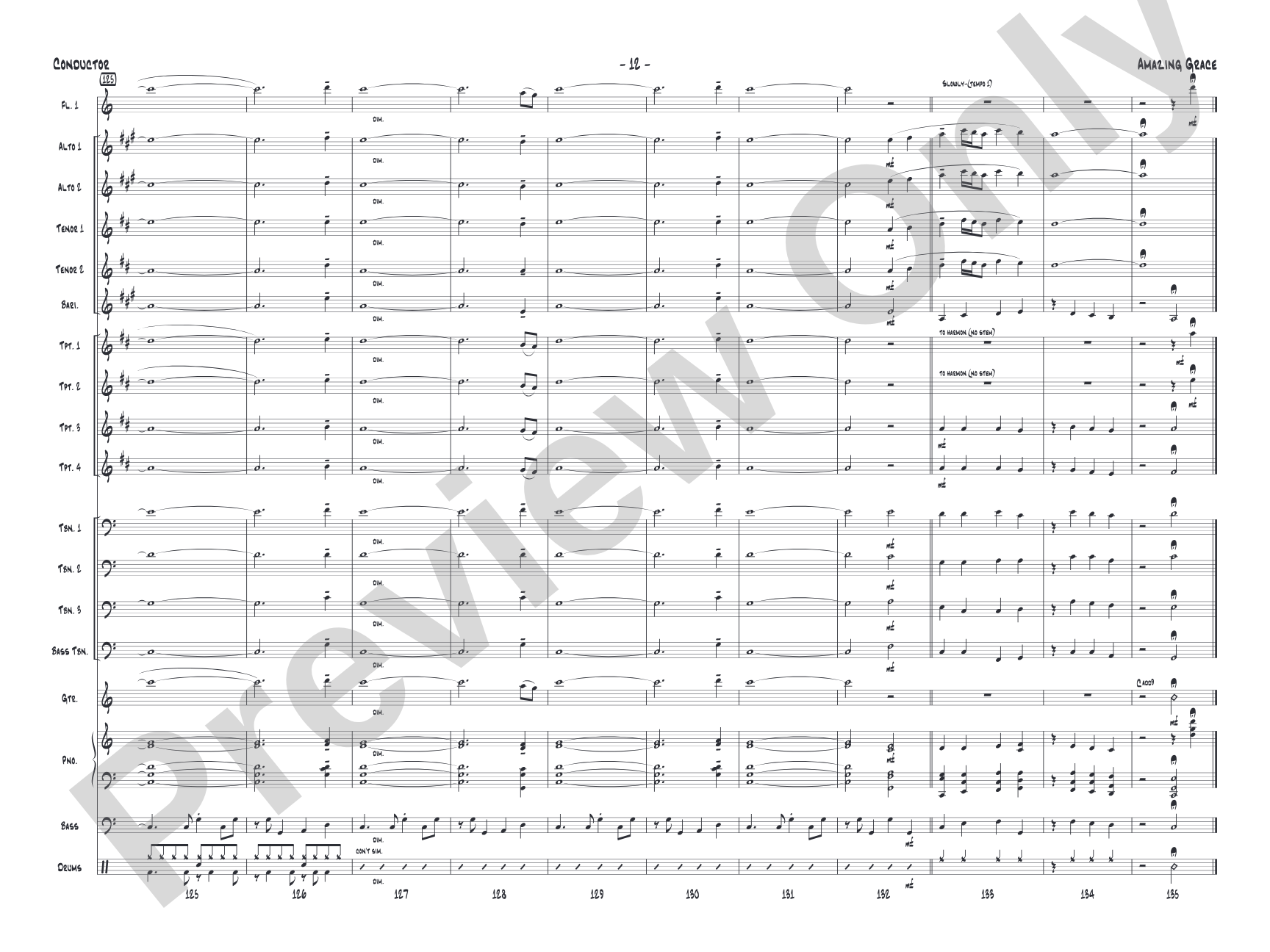 Amazing Grace: Jazz Ensemble Conductor Score & Parts