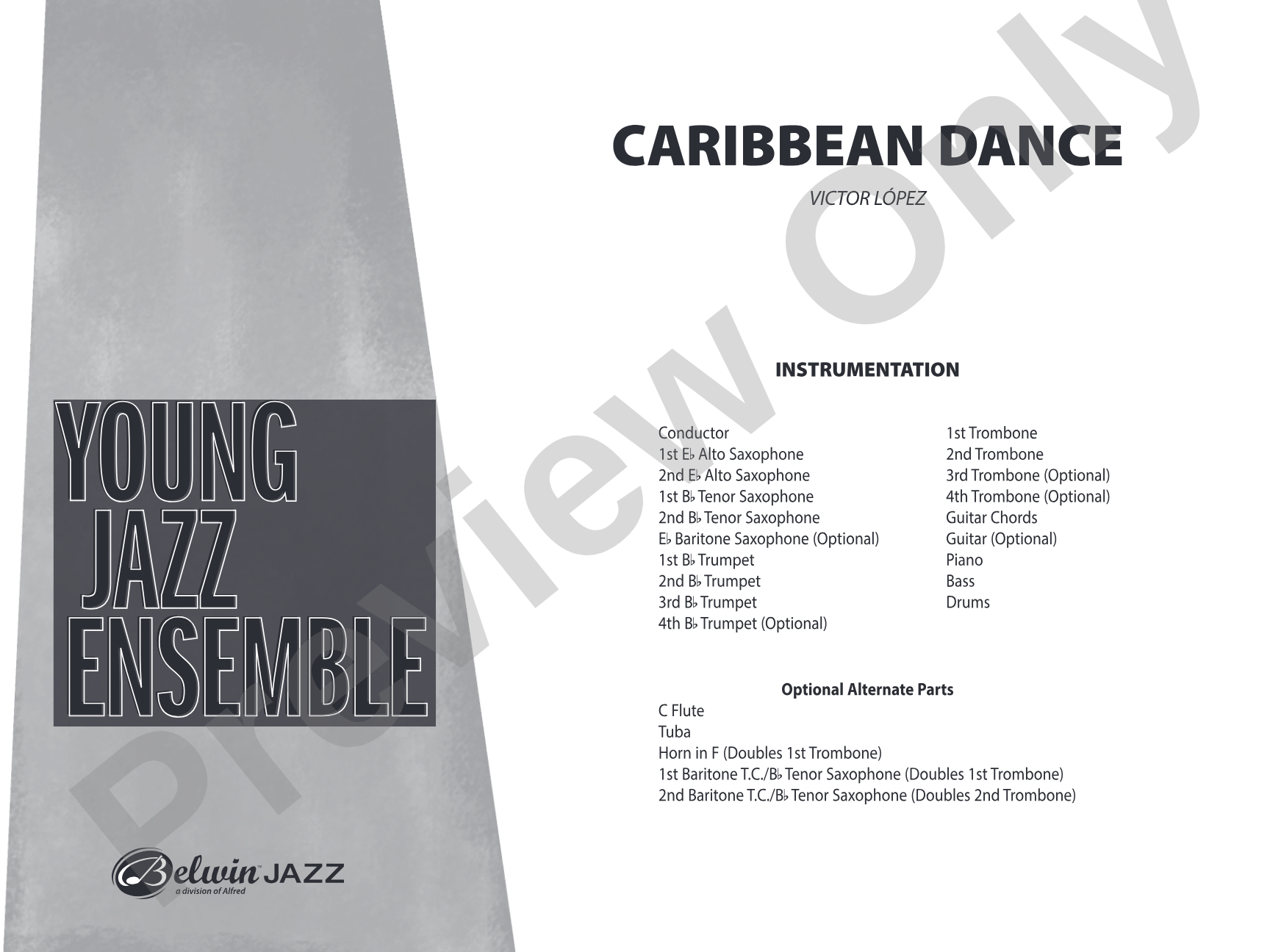 Caribbean Dance: Jazz Ensemble Conductor Score & Parts