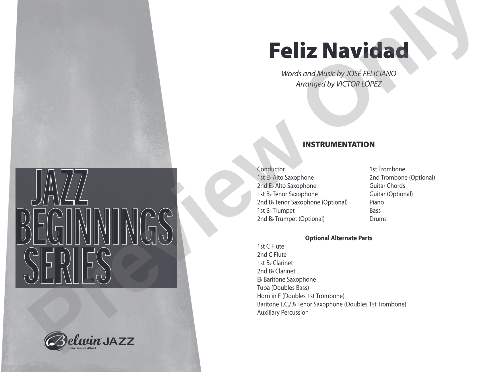 Feliz Navidad: Jazz Ensemble Conductor Score & Parts