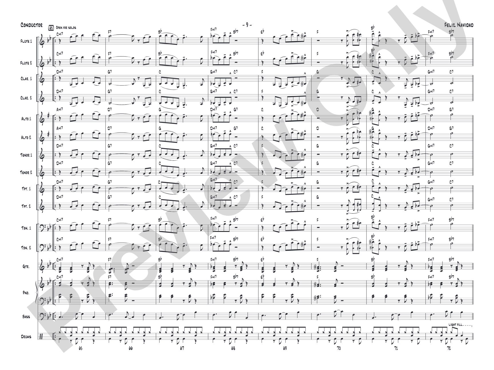 Feliz Navidad: Jazz Ensemble Conductor Score & Parts