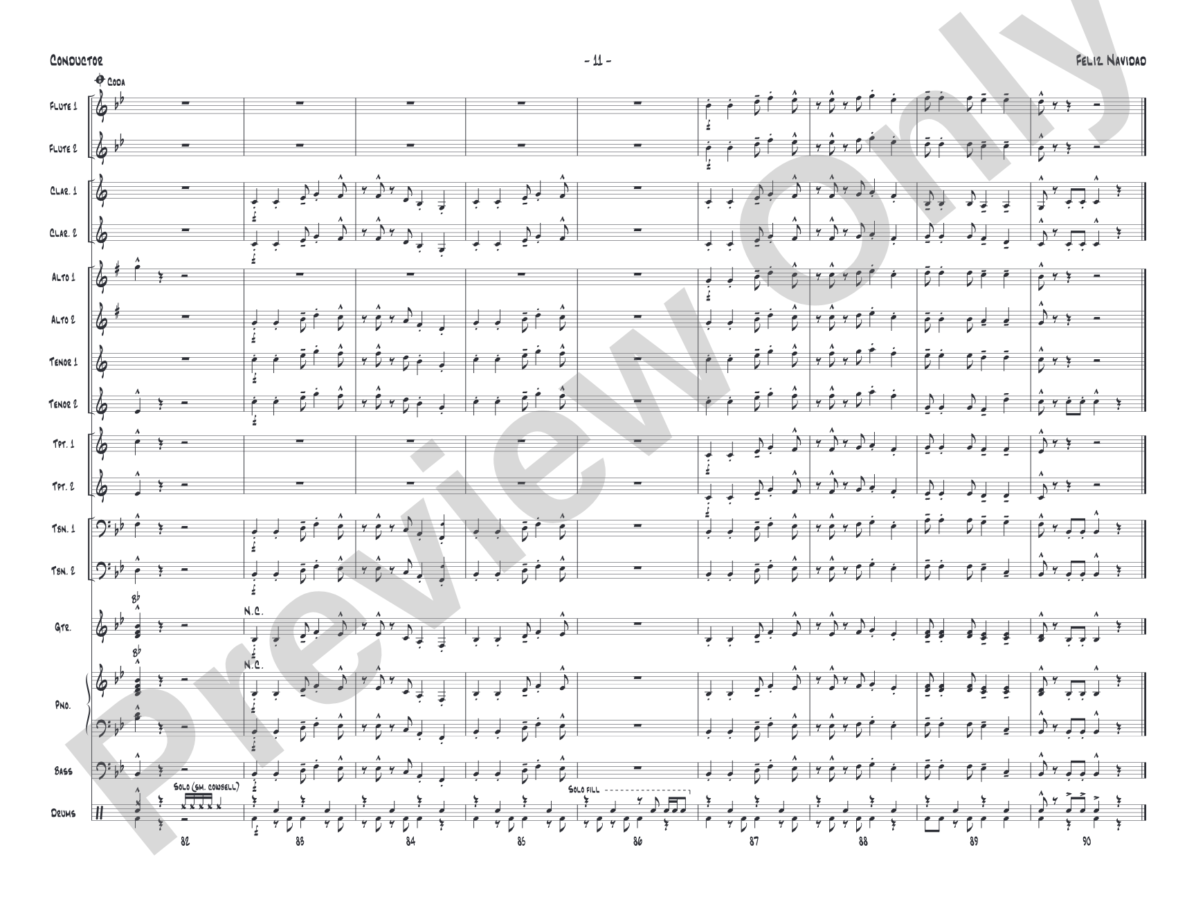 Feliz Navidad: Jazz Ensemble Conductor Score & Parts