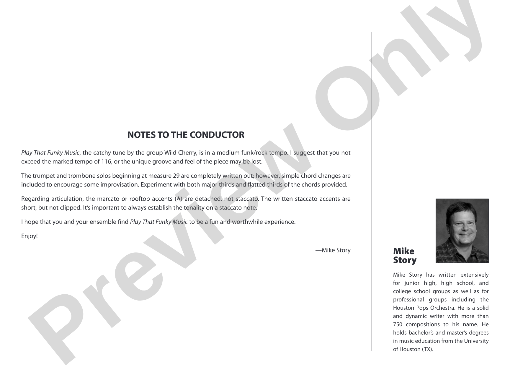 Play That Funky Music: Jazz Ensemble Conductor Score & Parts