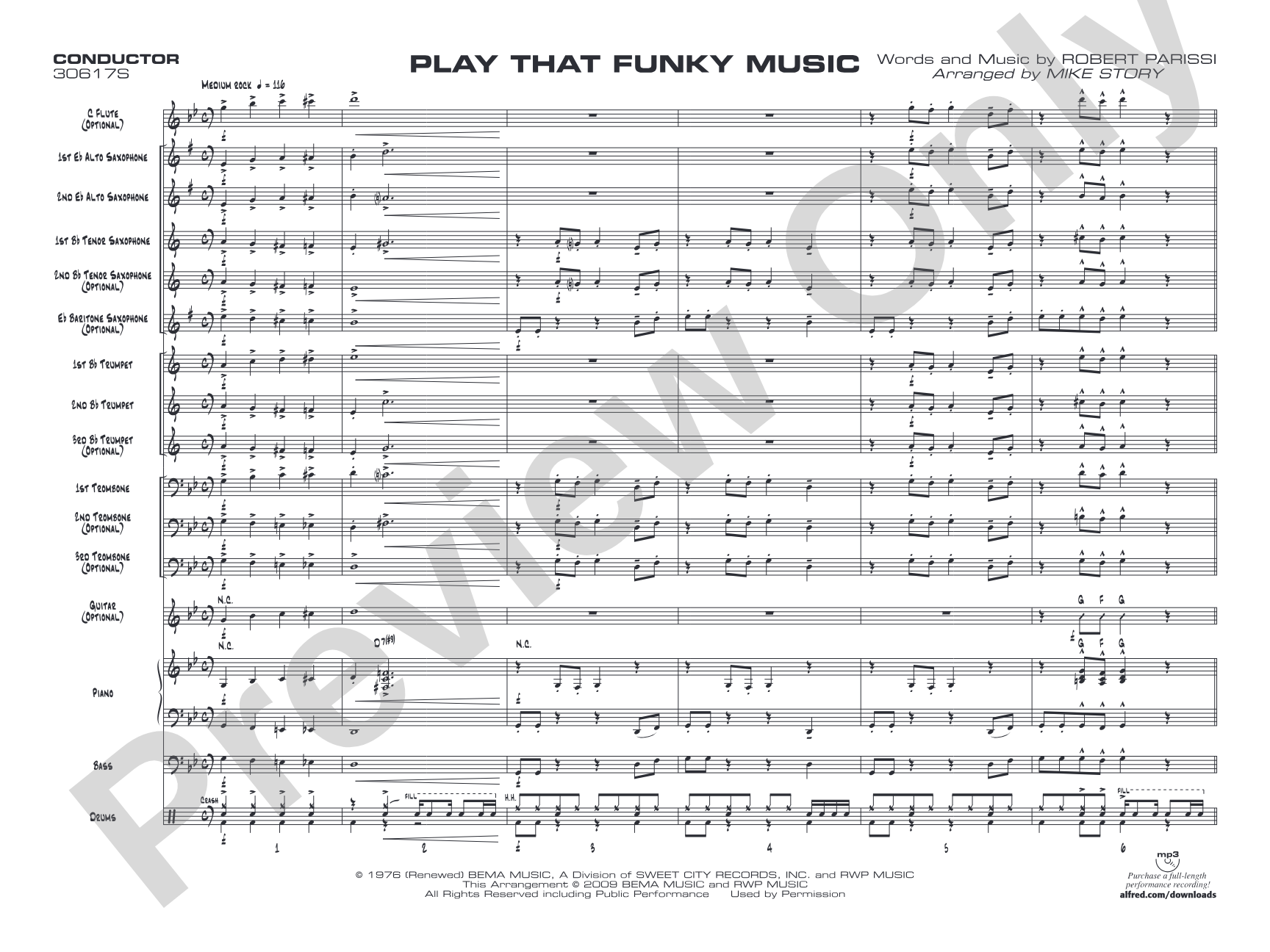 Play That Funky Music: Jazz Ensemble Conductor Score & Parts