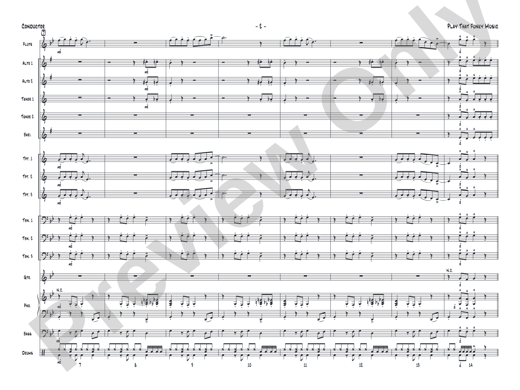 Play That Funky Music: Jazz Ensemble Conductor Score & Parts