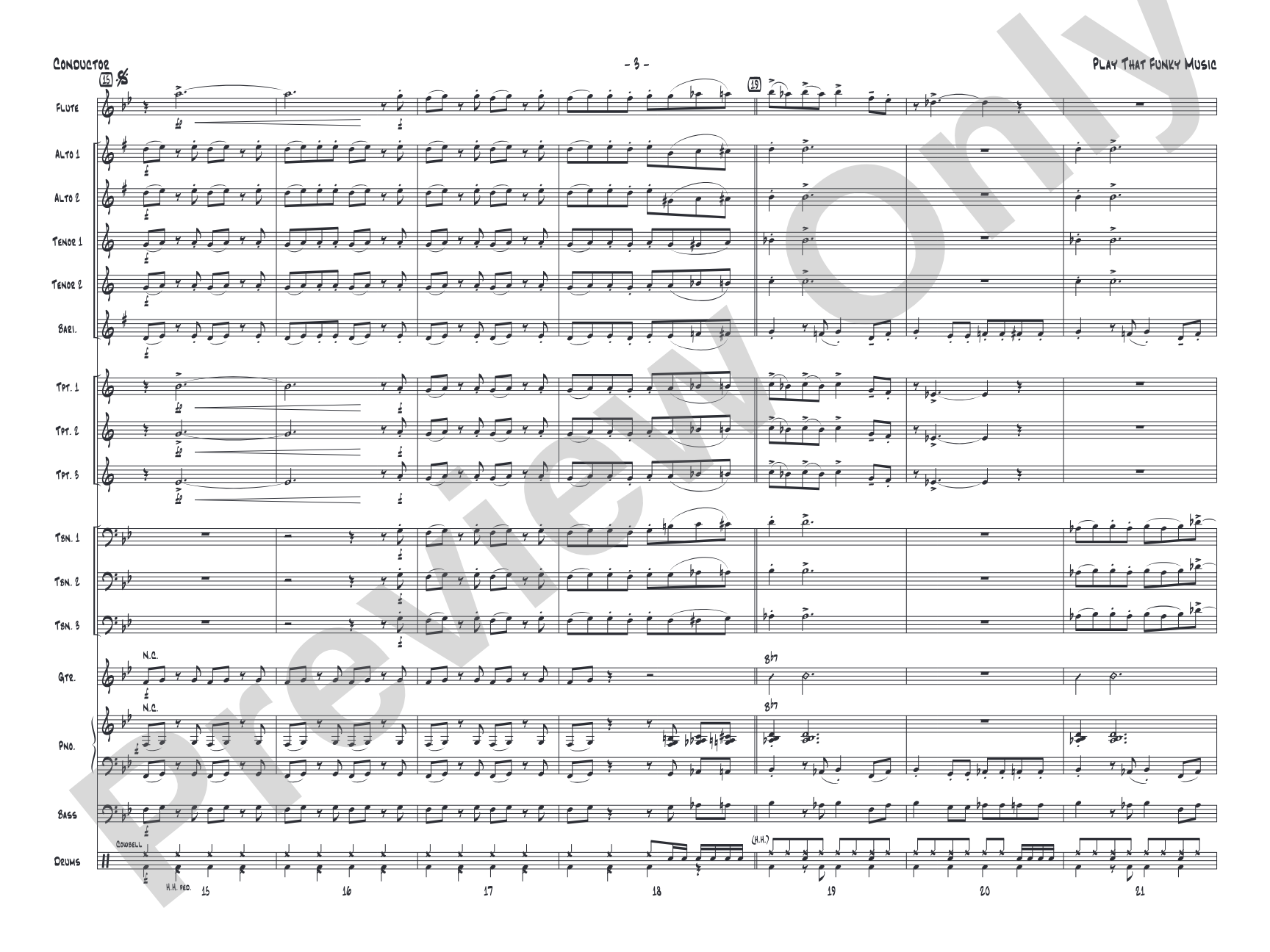 Play That Funky Music: Jazz Ensemble Conductor Score & Parts