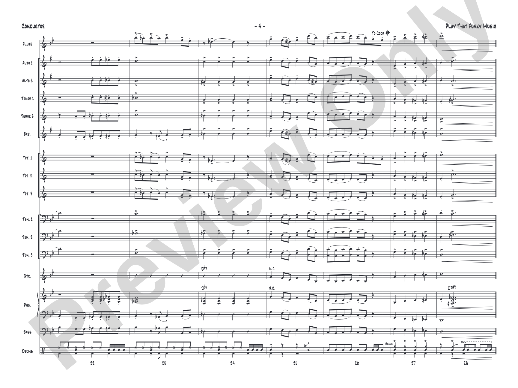 Play That Funky Music: Jazz Ensemble Conductor Score & Parts