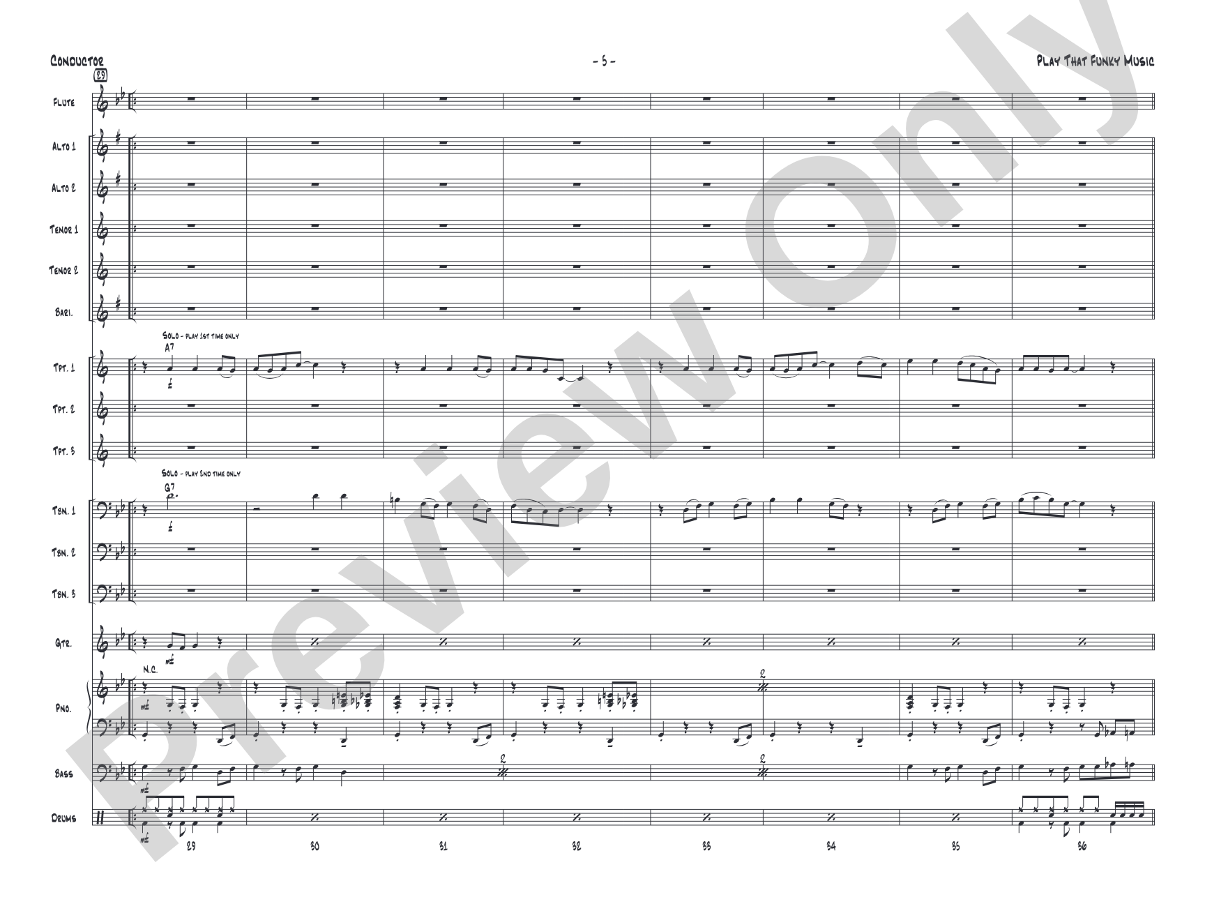 Play That Funky Music: Jazz Ensemble Conductor Score & Parts