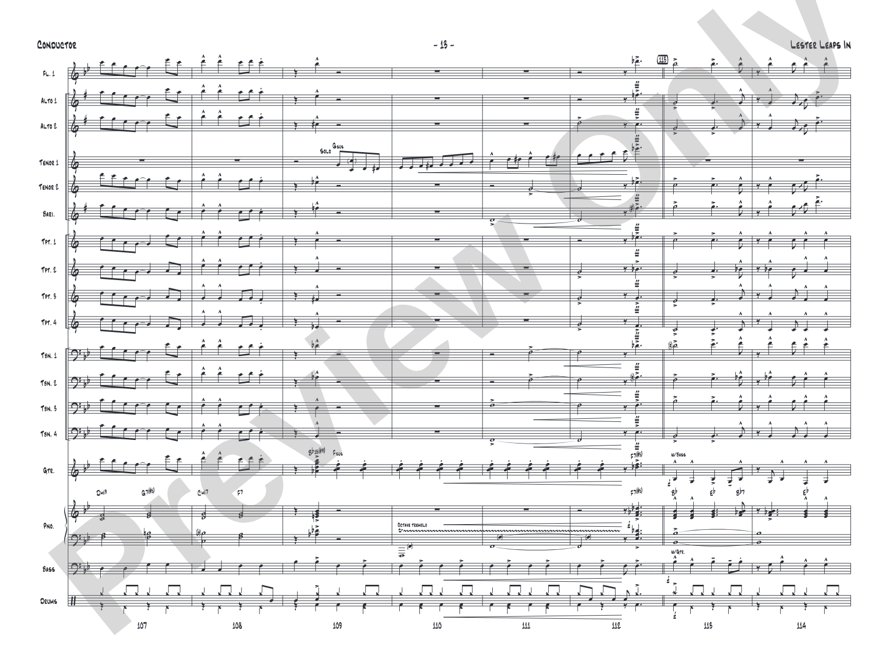 Lester Leaps In: Jazz Ensemble Conductor Score & Parts