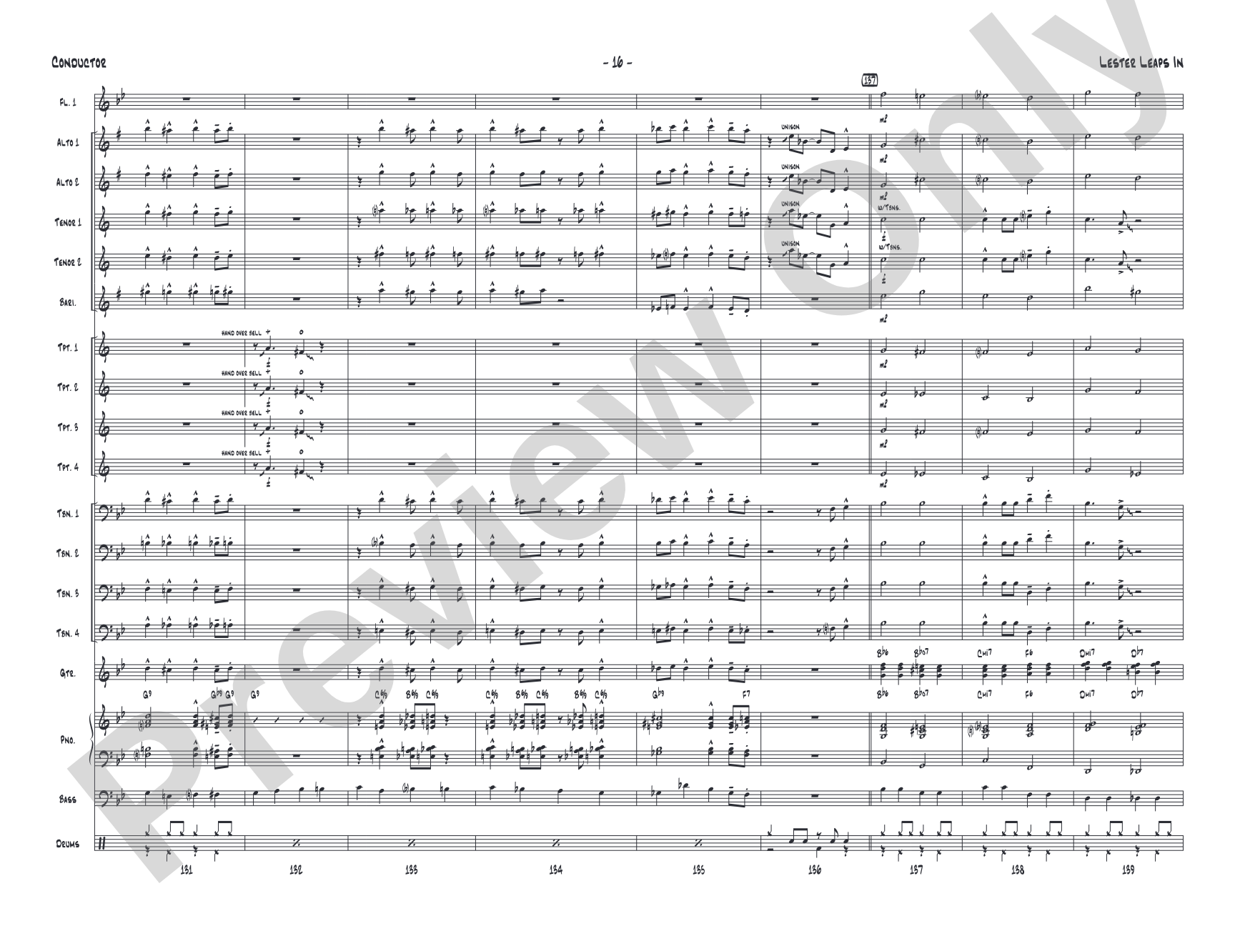 Lester Leaps In: Jazz Ensemble Conductor Score & Parts