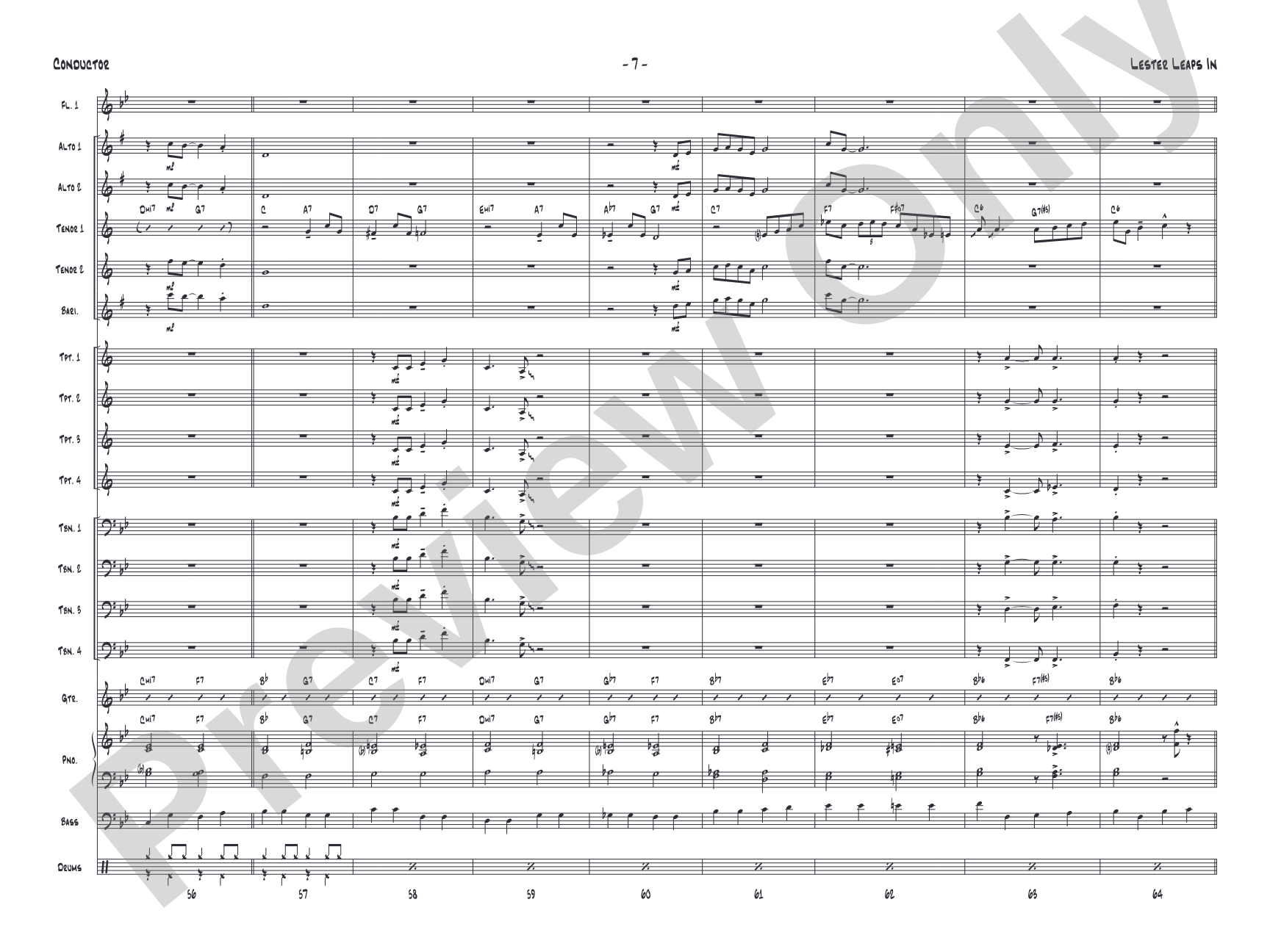 Lester Leaps In: Jazz Ensemble Conductor Score & Parts