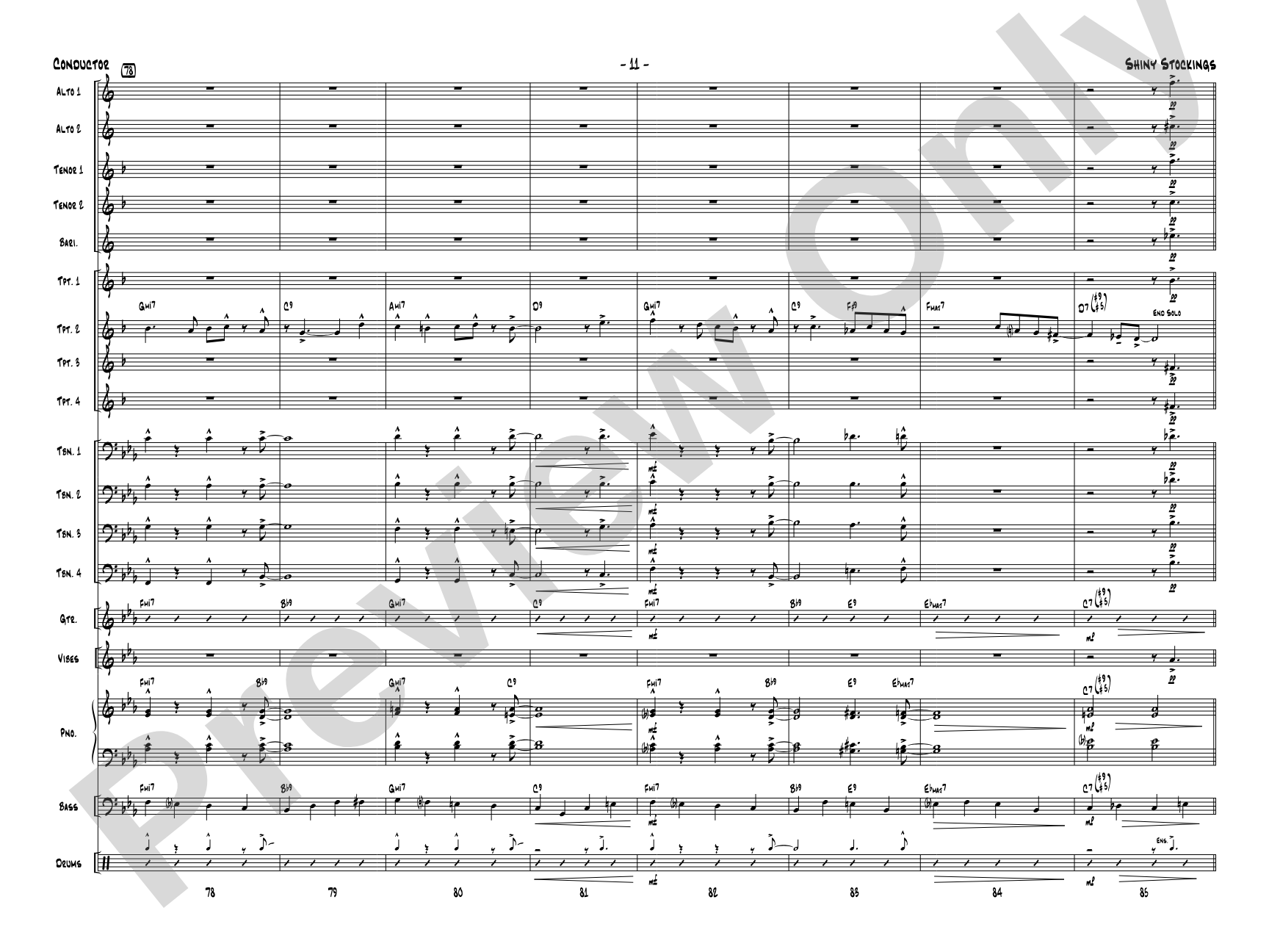 Shiny Stockings: Jazz Ensemble Conductor Score & Parts