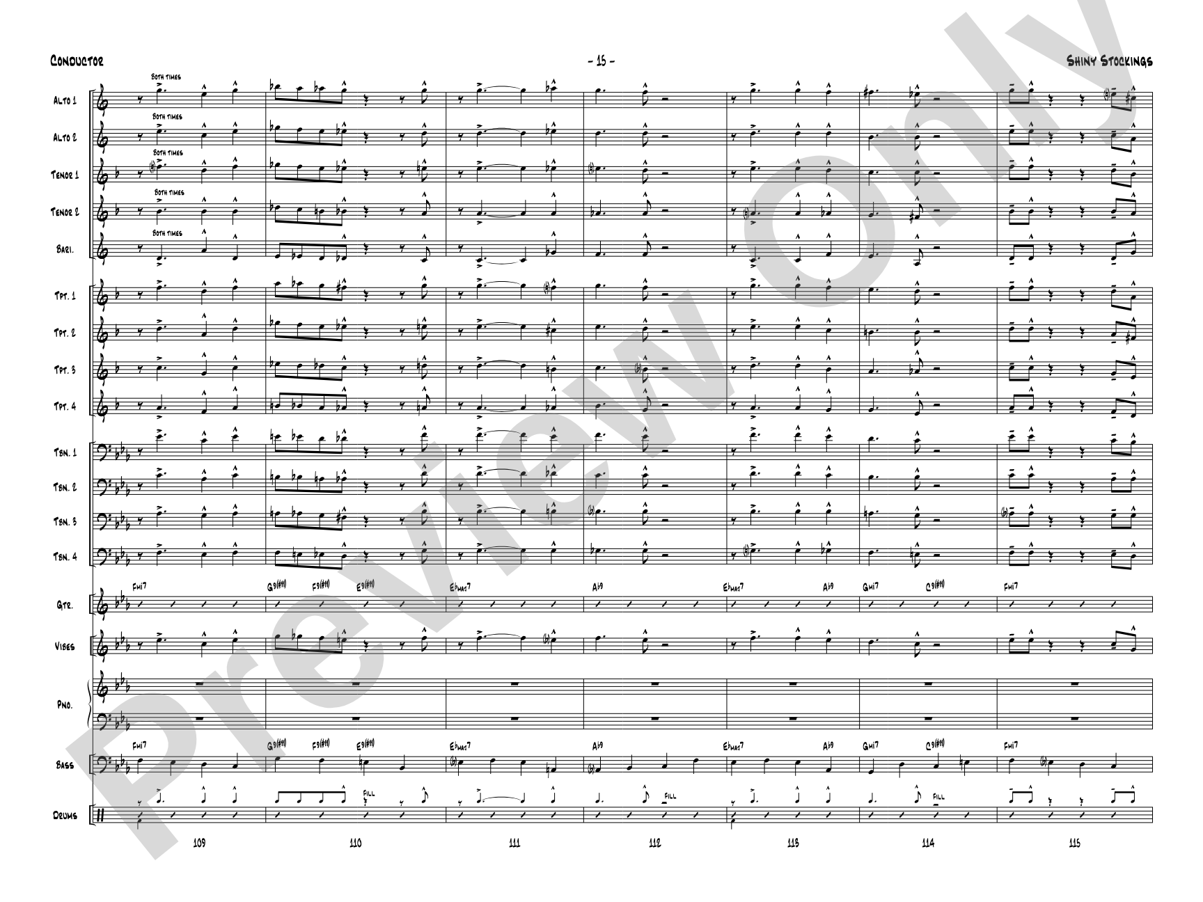 Shiny Stockings: Jazz Ensemble Conductor Score & Parts