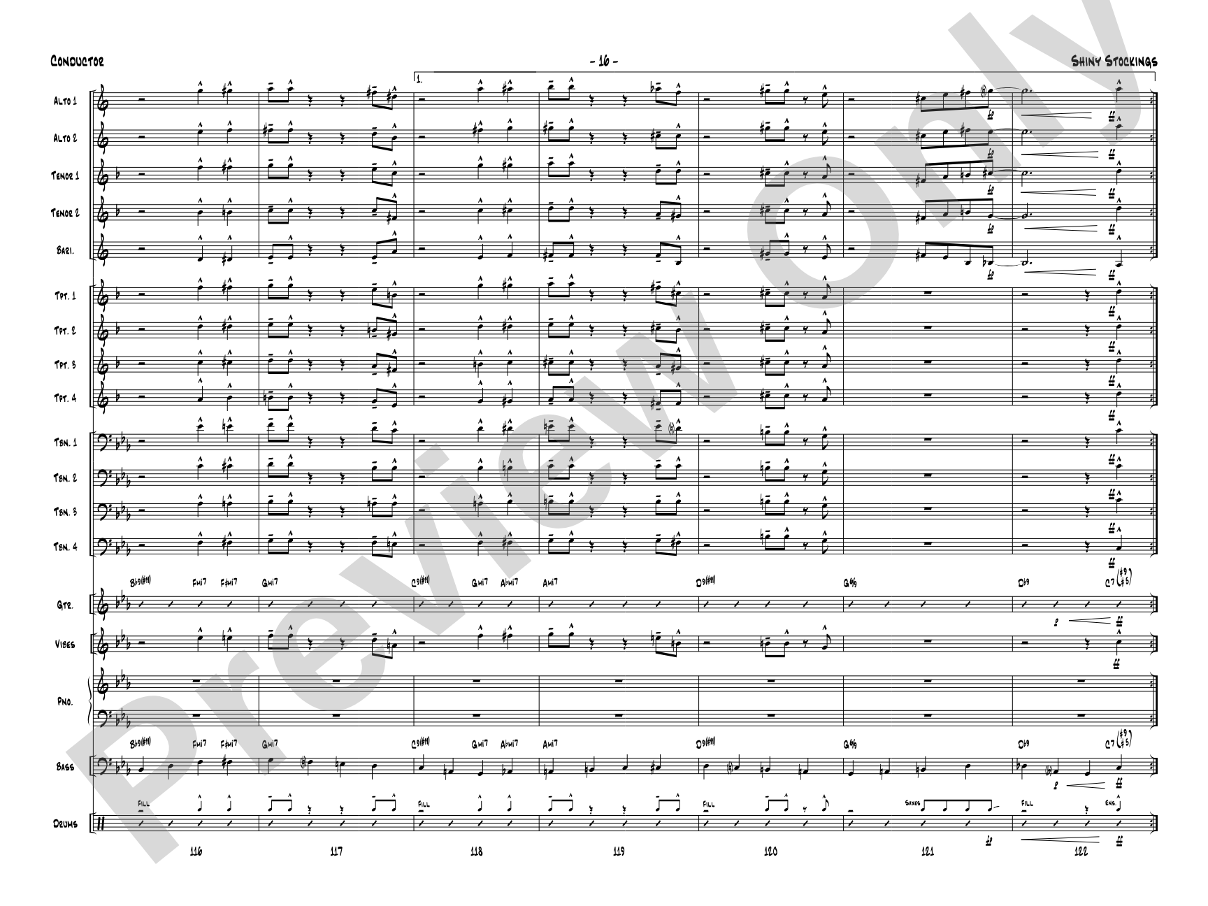 Shiny Stockings: Jazz Ensemble Conductor Score & Parts