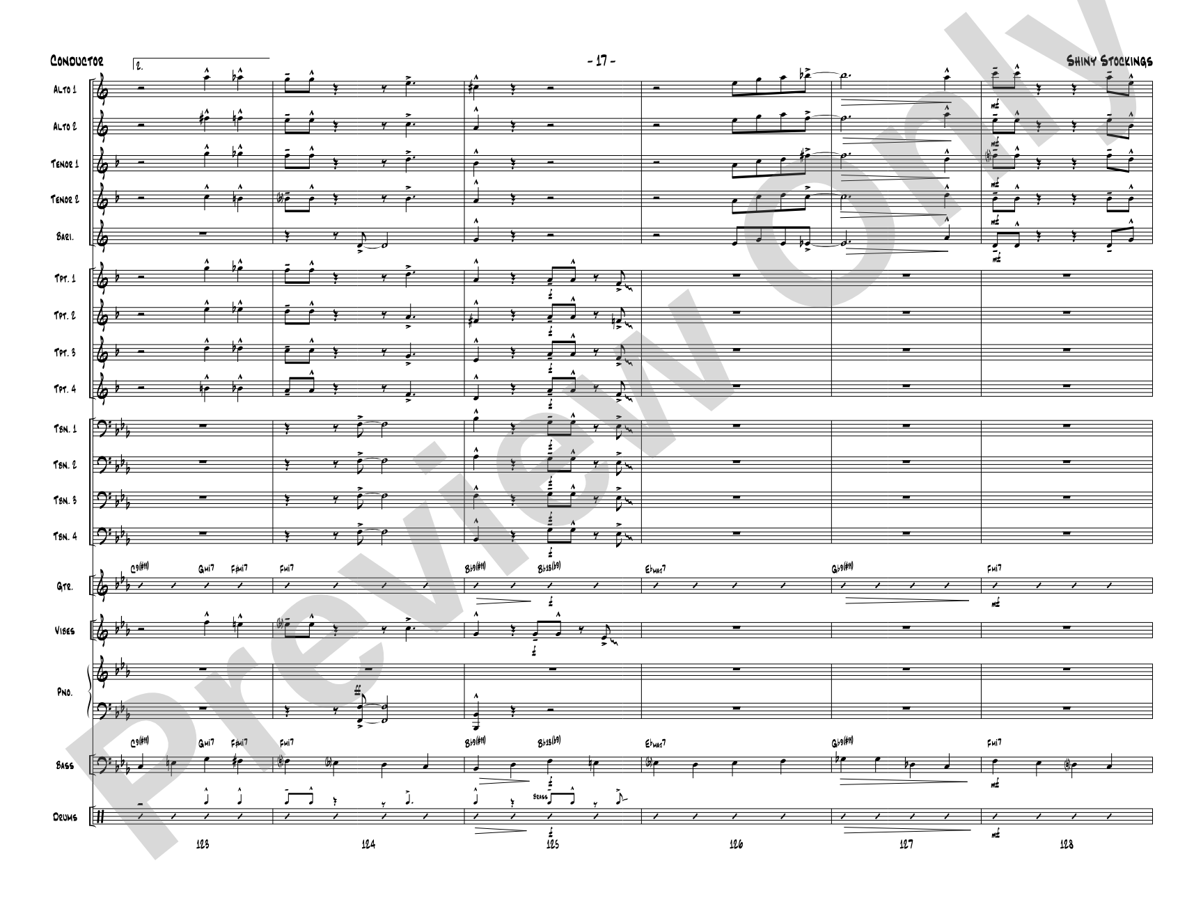 Shiny Stockings: Jazz Ensemble Conductor Score & Parts