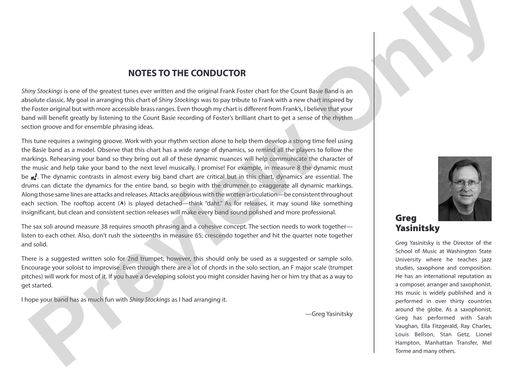 Shiny Stockings: Jazz Ensemble Conductor Score & Parts