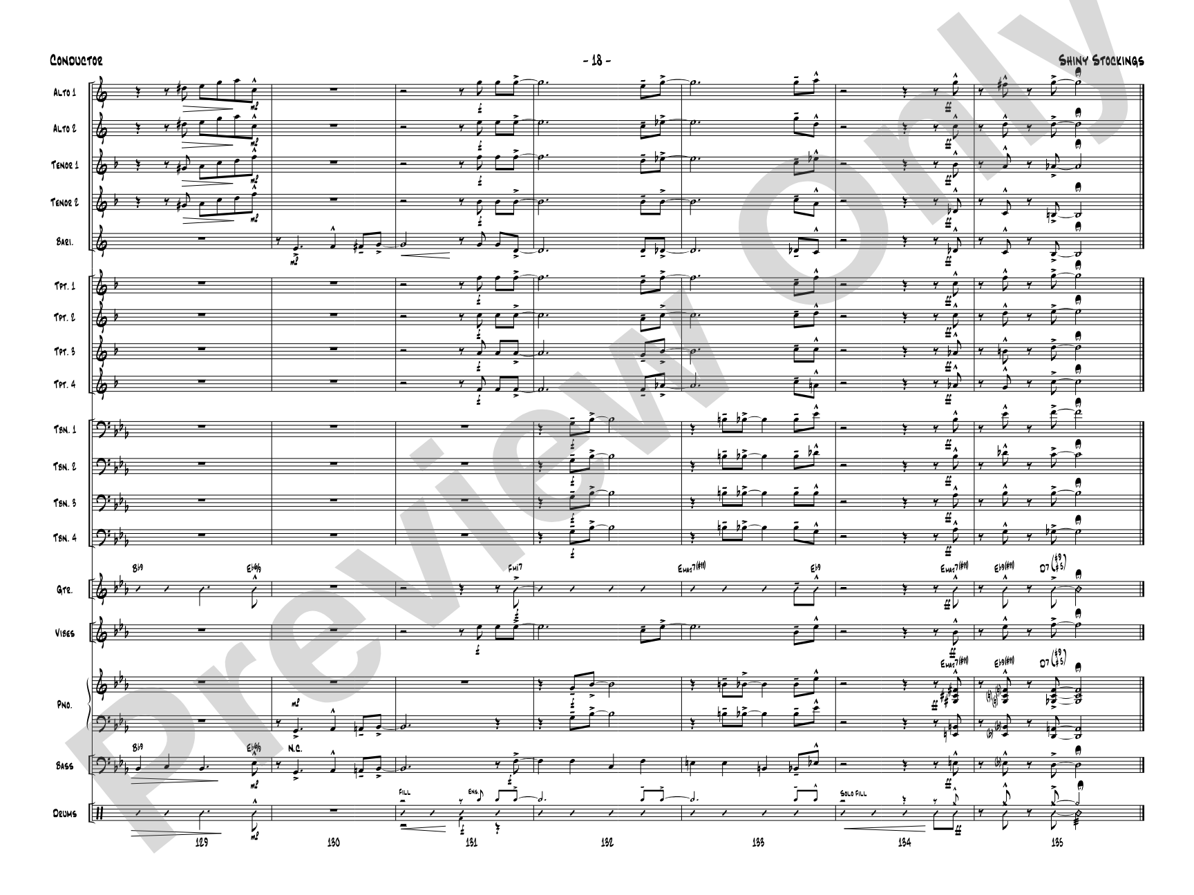 Shiny Stockings: Jazz Ensemble Conductor Score & Parts