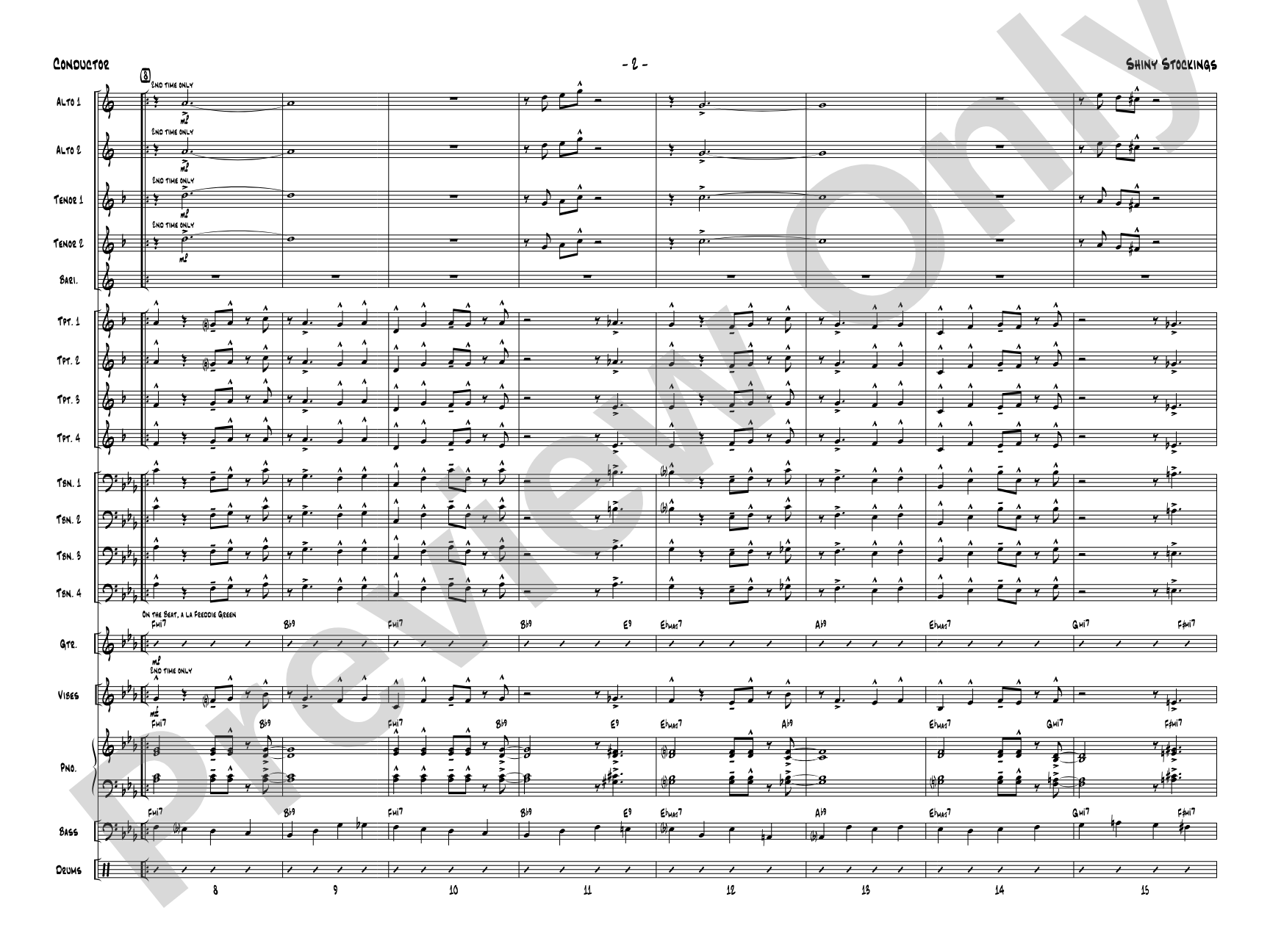 Shiny Stockings: Jazz Ensemble Conductor Score & Parts