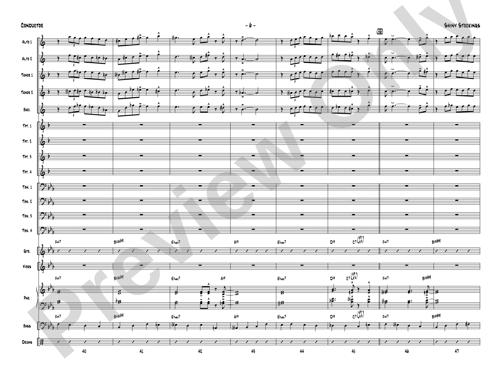 Shiny Stockings: Jazz Ensemble Conductor Score & Parts