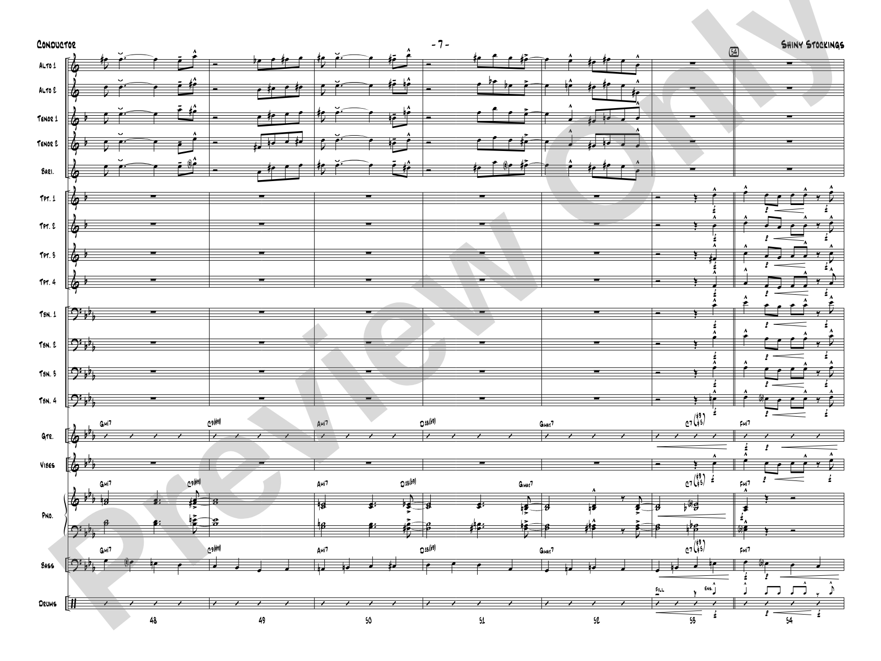 Shiny Stockings: Jazz Ensemble Conductor Score & Parts