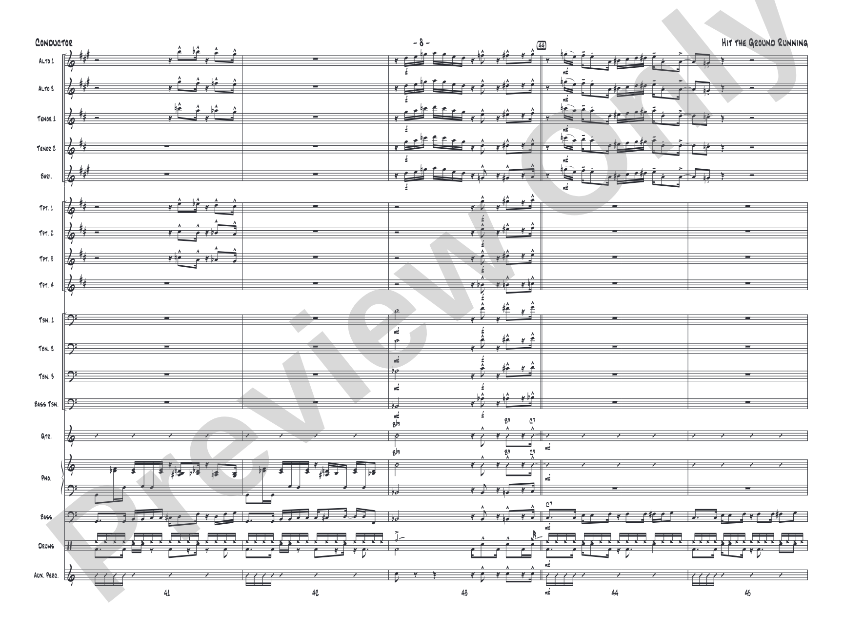 Hit the Ground Running: Jazz Ensemble Conductor Score & Parts